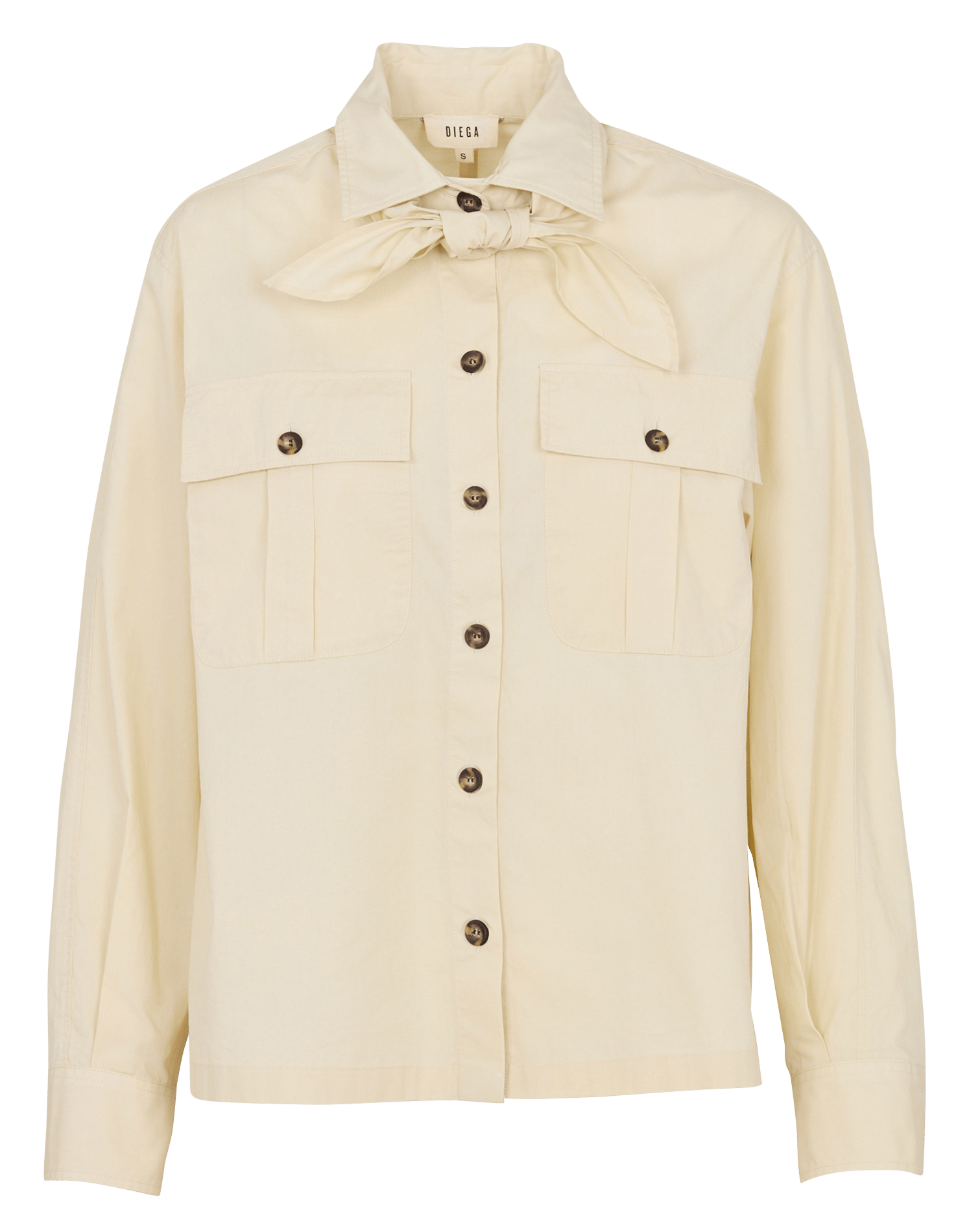Chemise droite col classique en coton DIEGA Beige