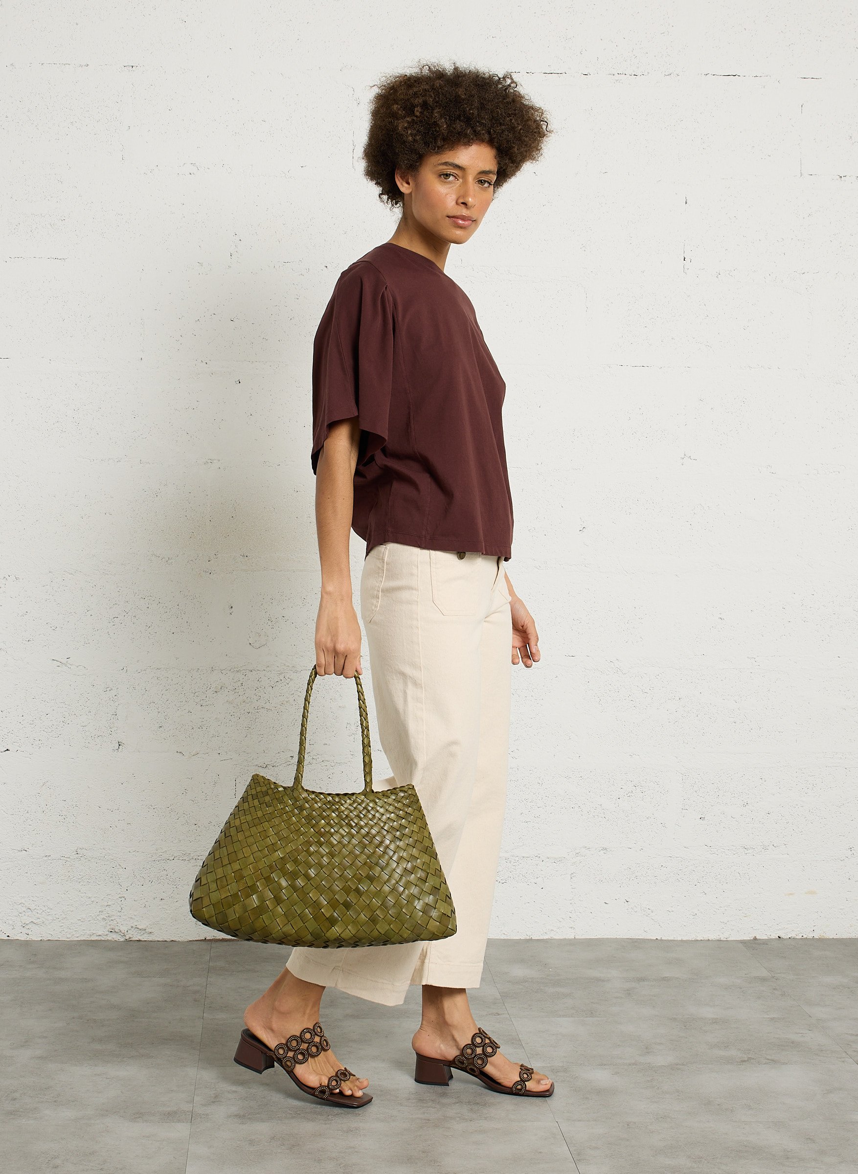 Gevlochten, leren mand DRAGON DIFFUSION Kaki