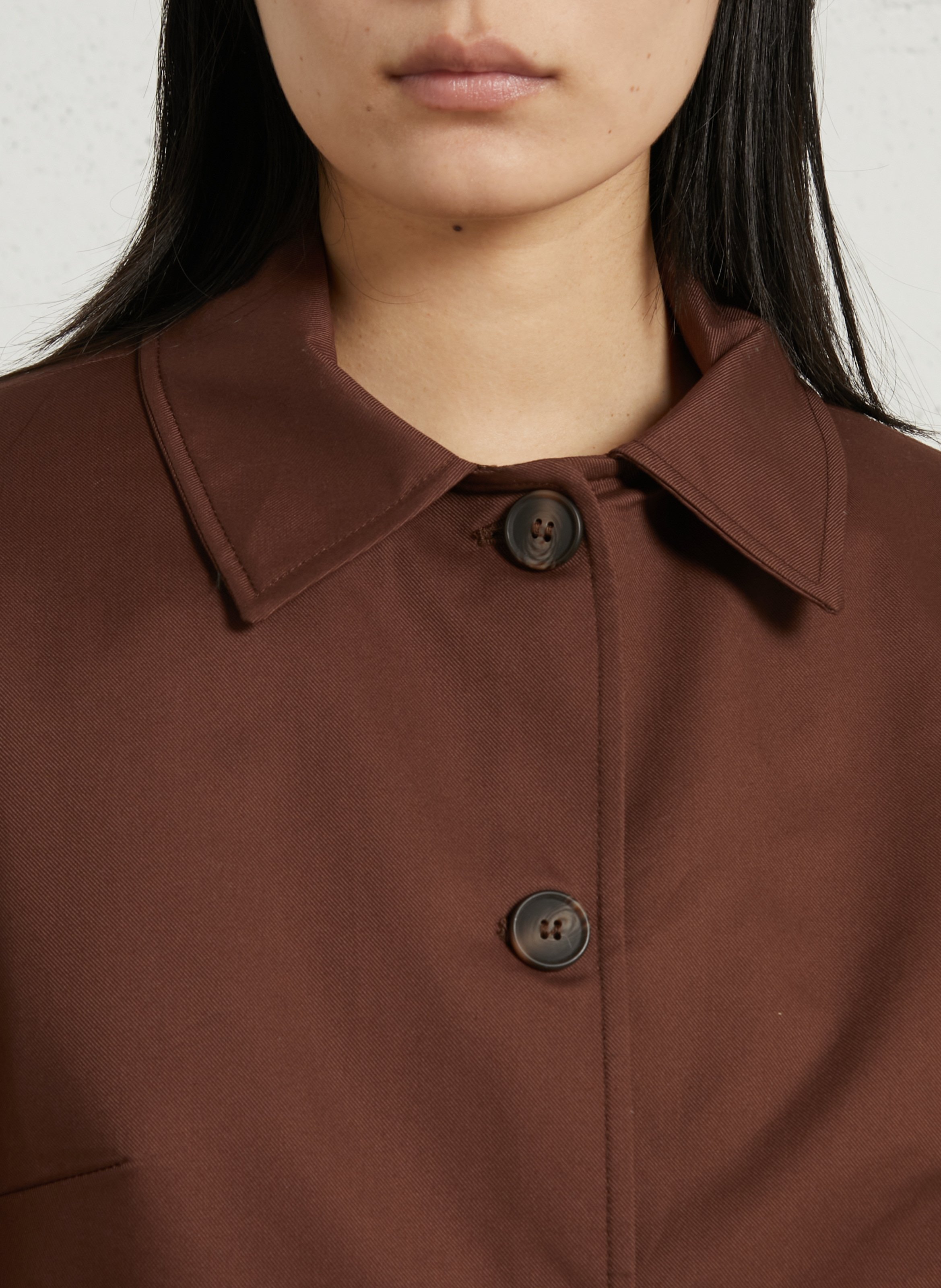 Cotton-blend coat with classic collar SUD EXPRESS Brown