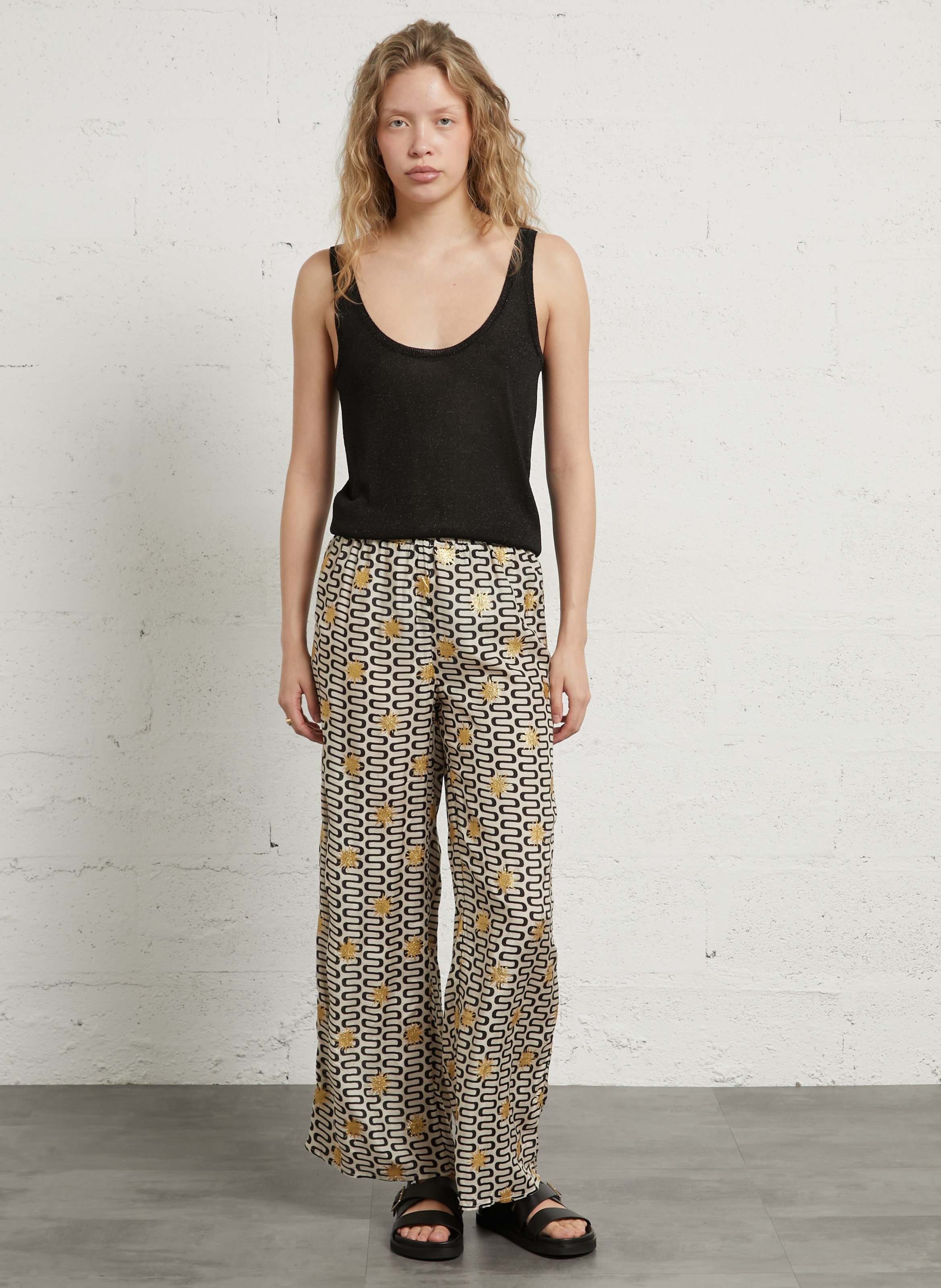 Débardeur droit brillant MAJESTIC FILATURES Noir