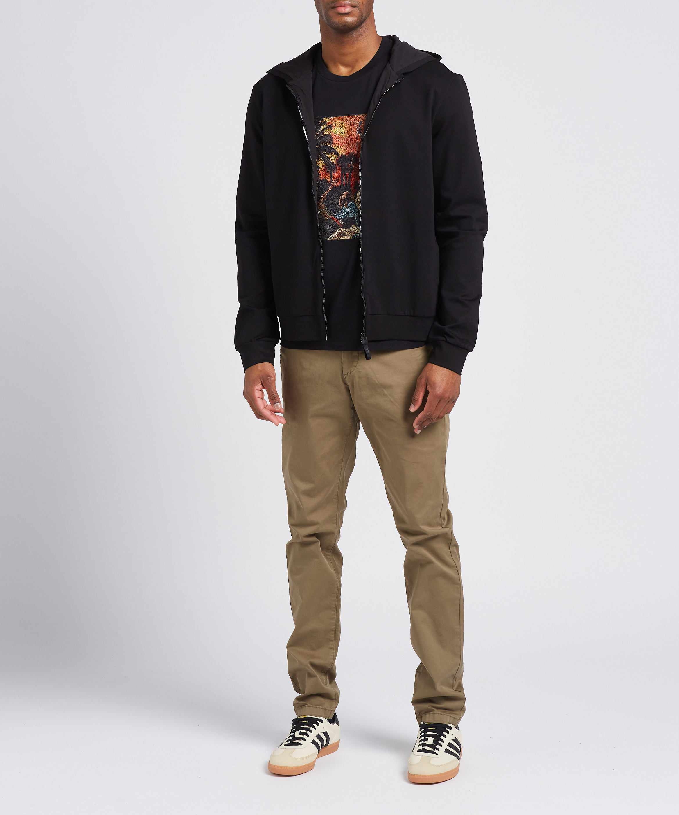 Chinohose aus Baumwollmix, Slim Fit IKKS Khaki