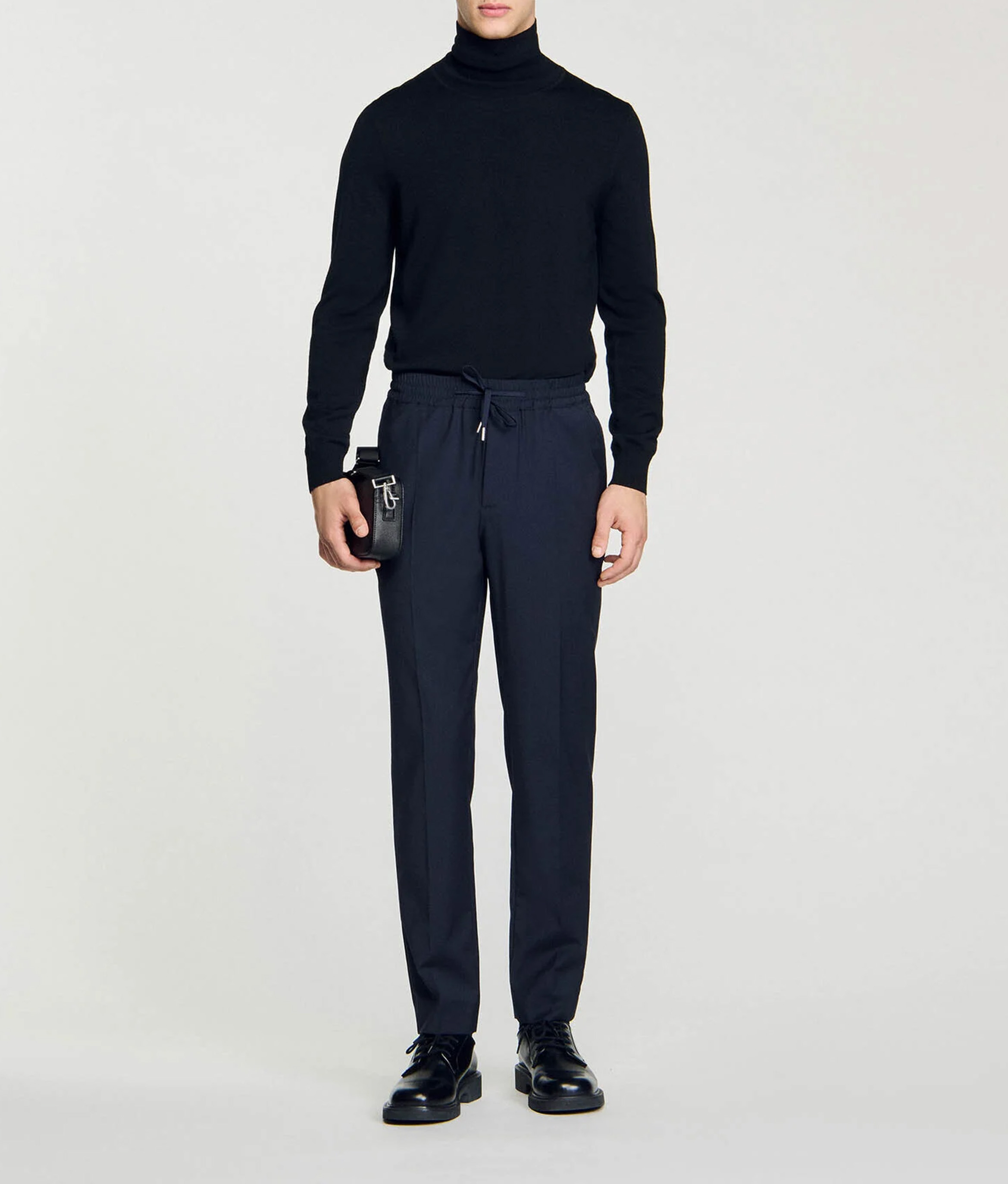 Pantalon droit élastiqué SANDRO Bleu