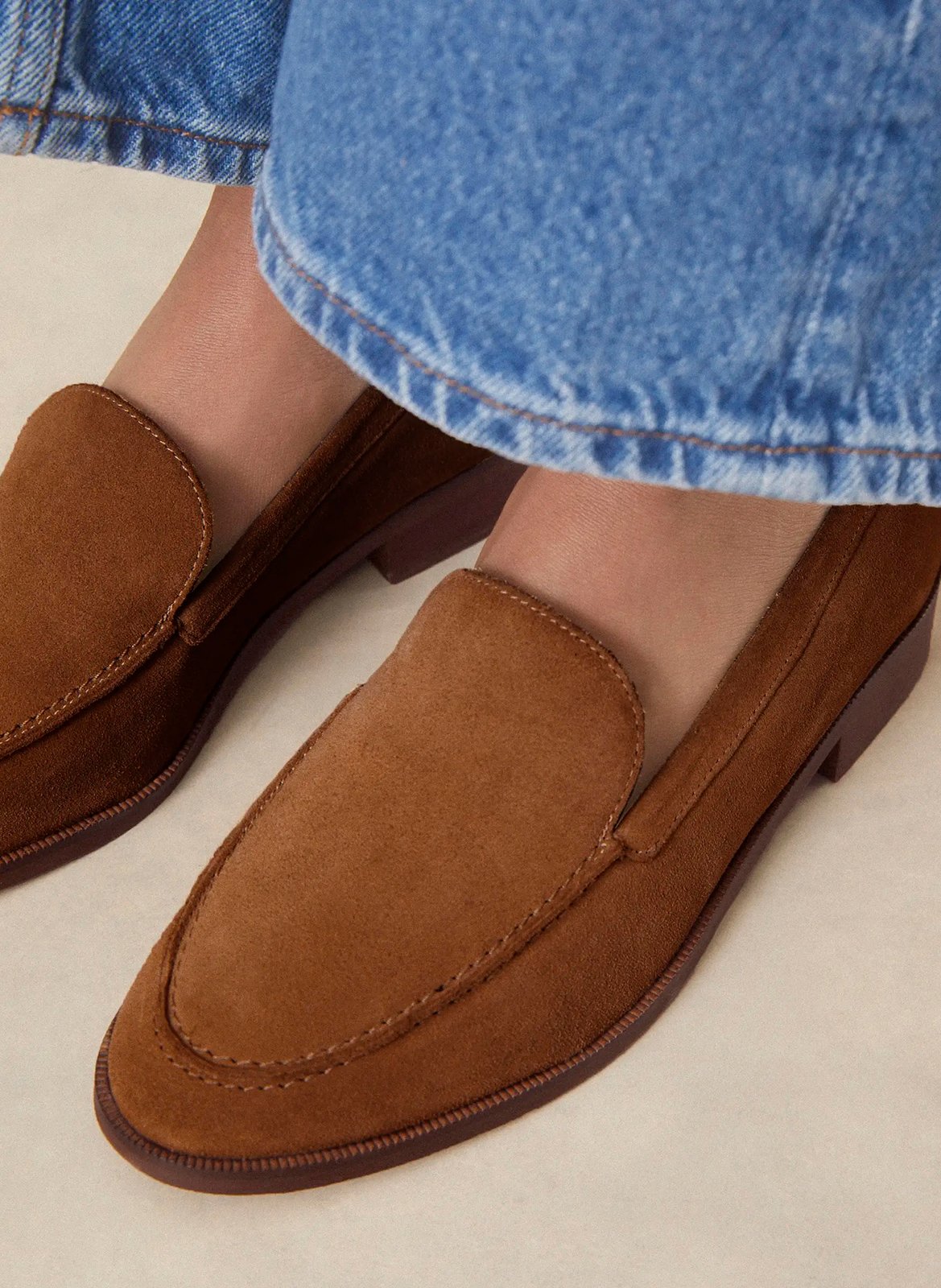 Mocassins en cuir velours RIVECOUR Marron