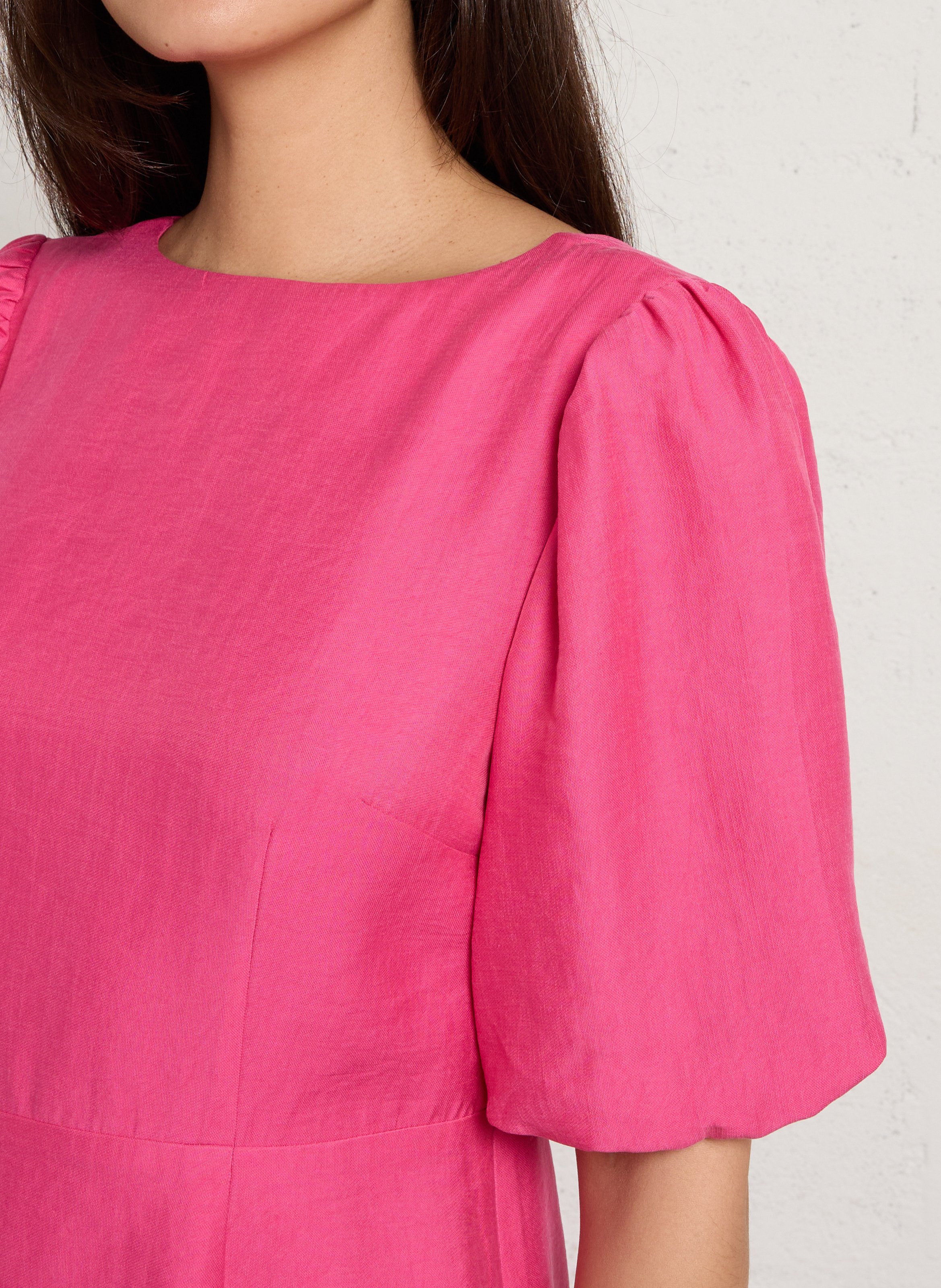 Robe courte ample col V MAISON 123 Rose