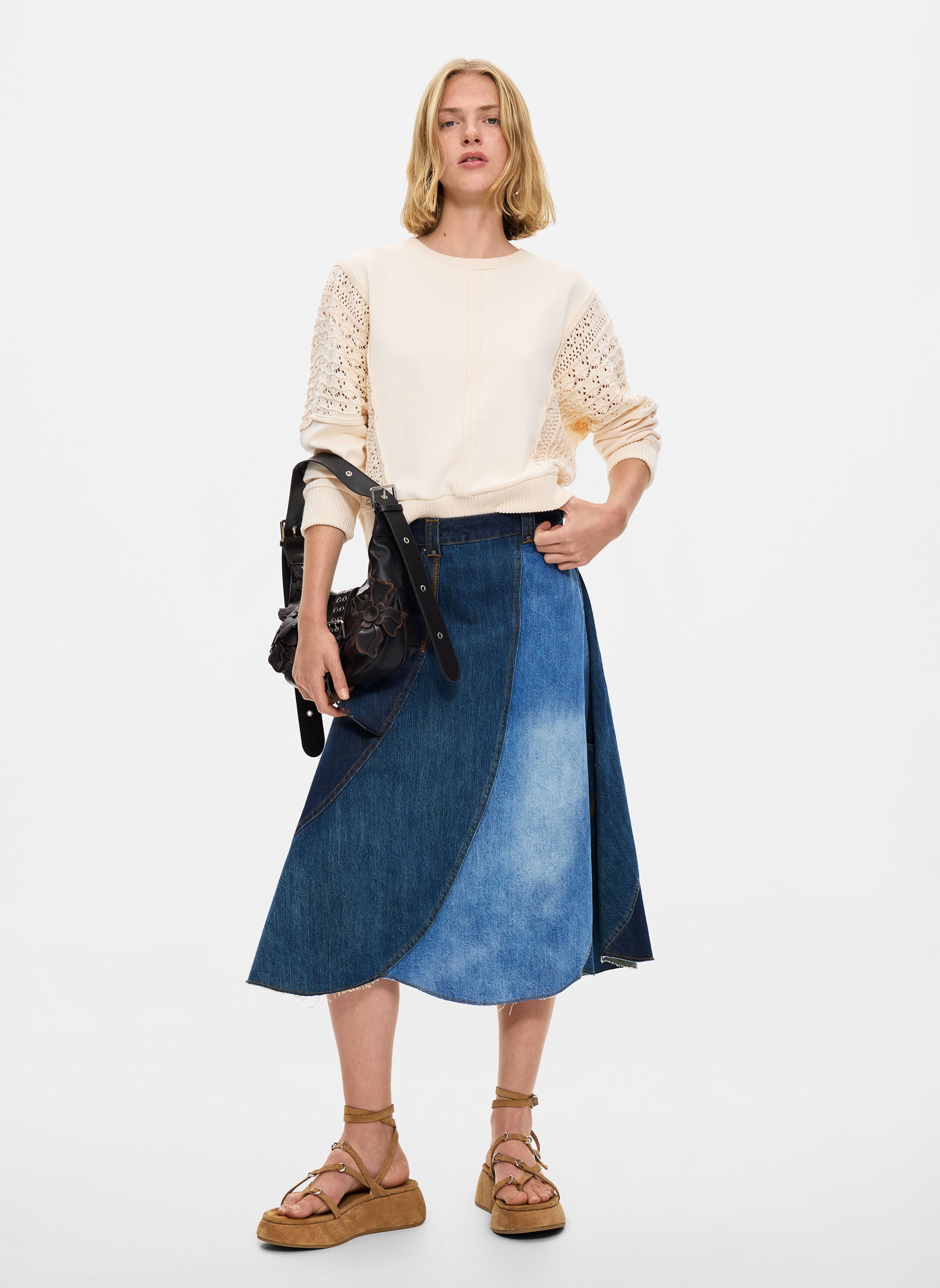 Sweat oversize en coton DESIGUAL Blanc