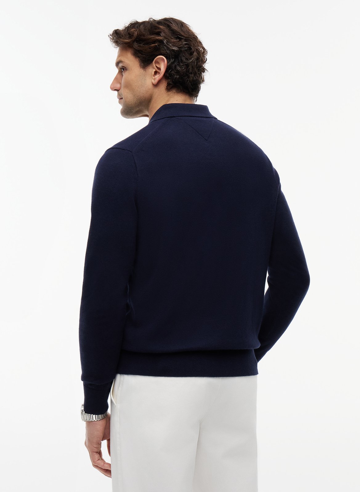 Polo droit en coton bio mélangé TOMMY HILFIGER Bleu
