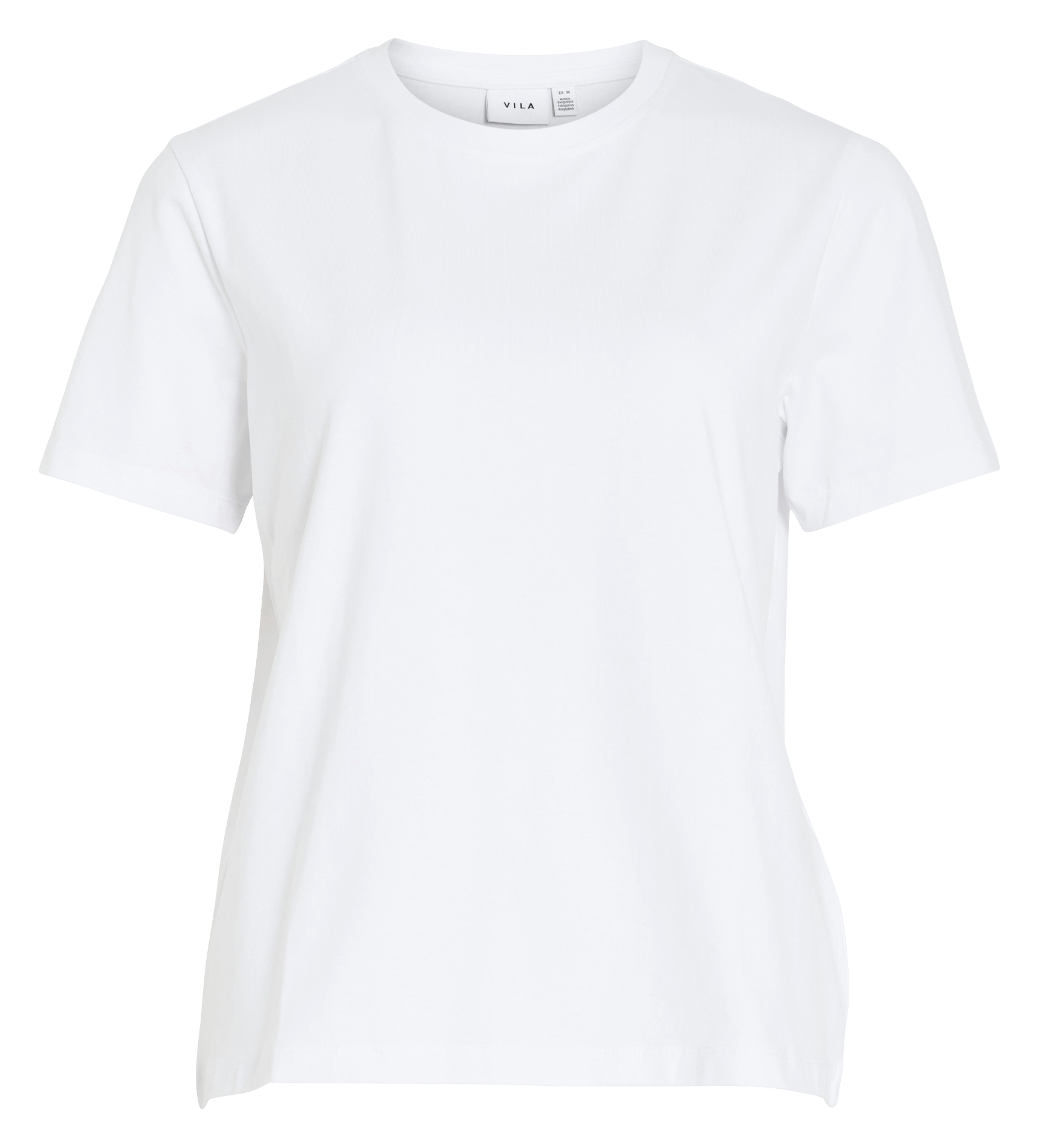 T-shirt met ronde hals - biologische katoenblend VILA Wit