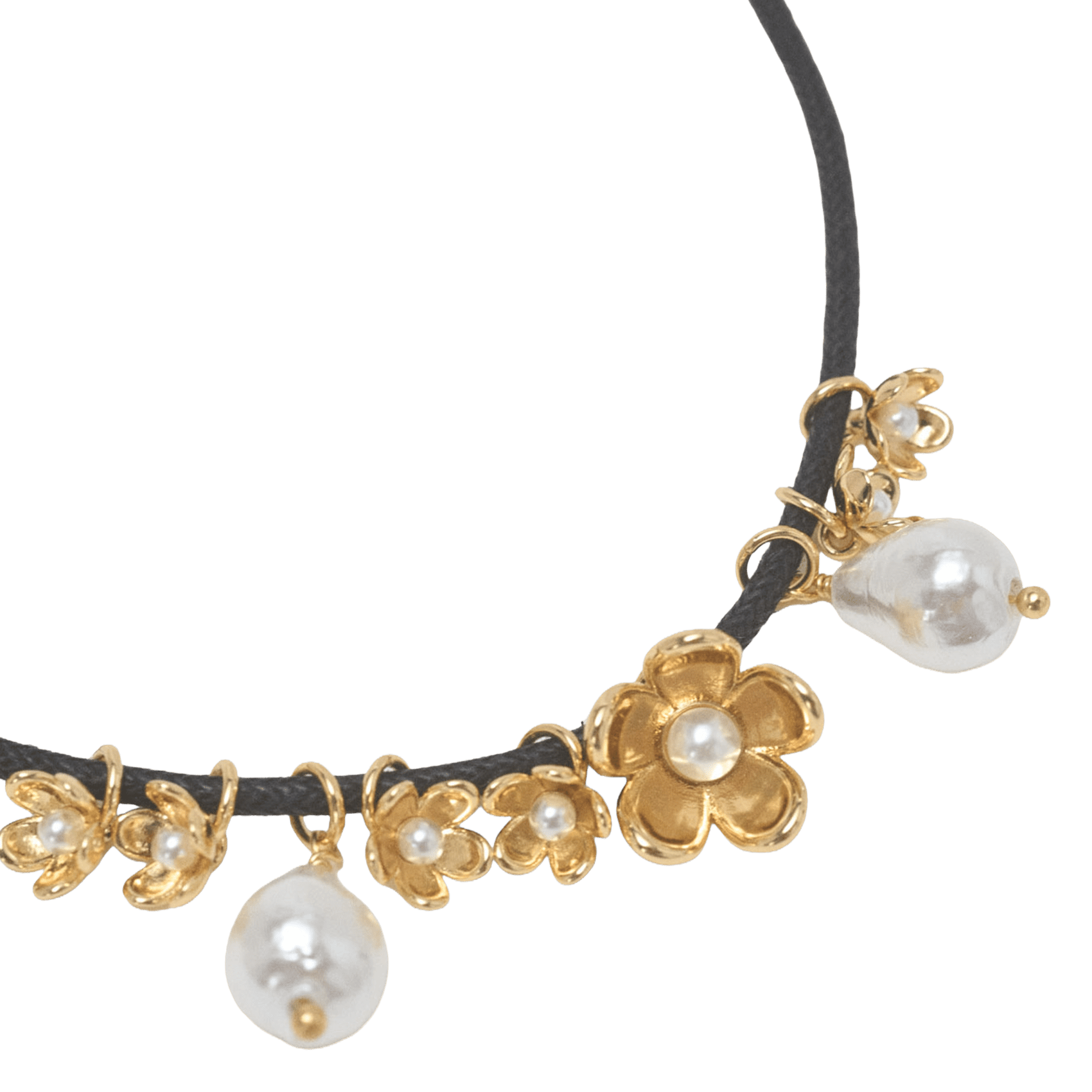 Ketting met parel bloemen MAJE Goudkleurig
