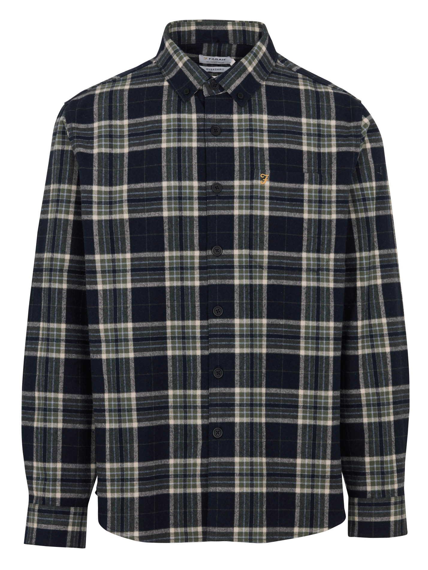 Chemise col américain en coton bio FARAH Vert