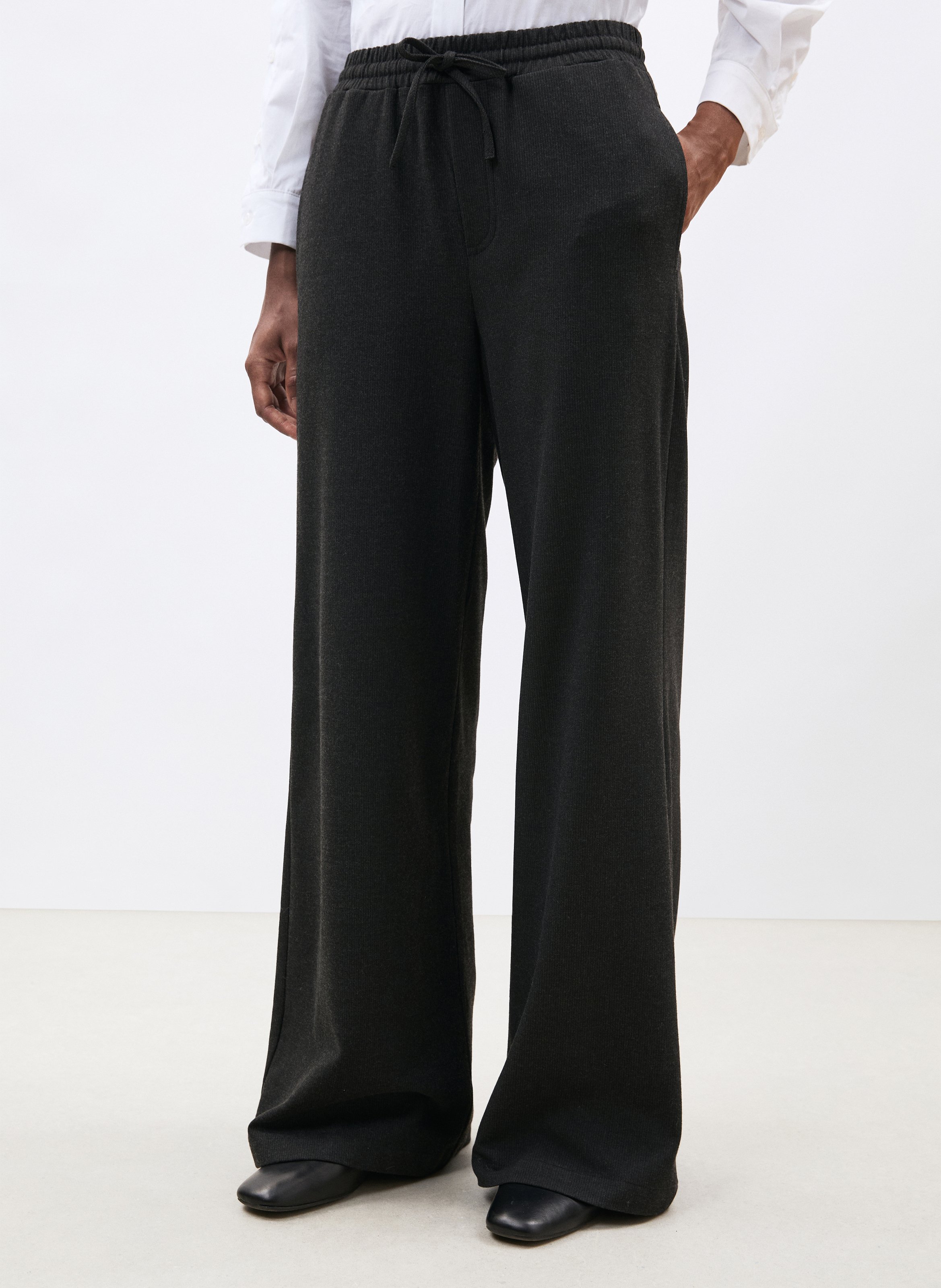 Pantalon droit à liens HUMILITY Gris