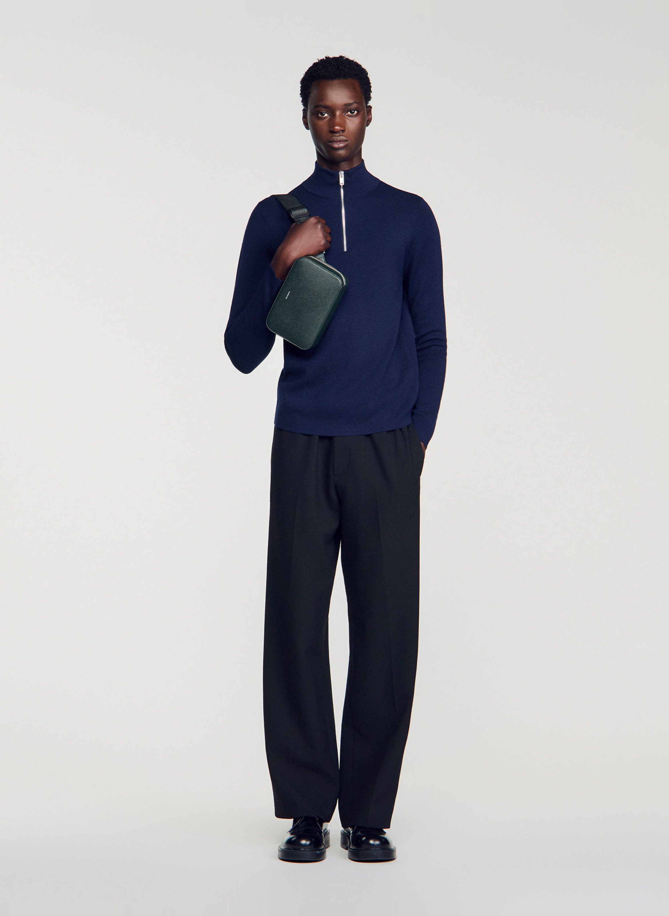 Sac bandoulière en cuir SANDRO Vert
