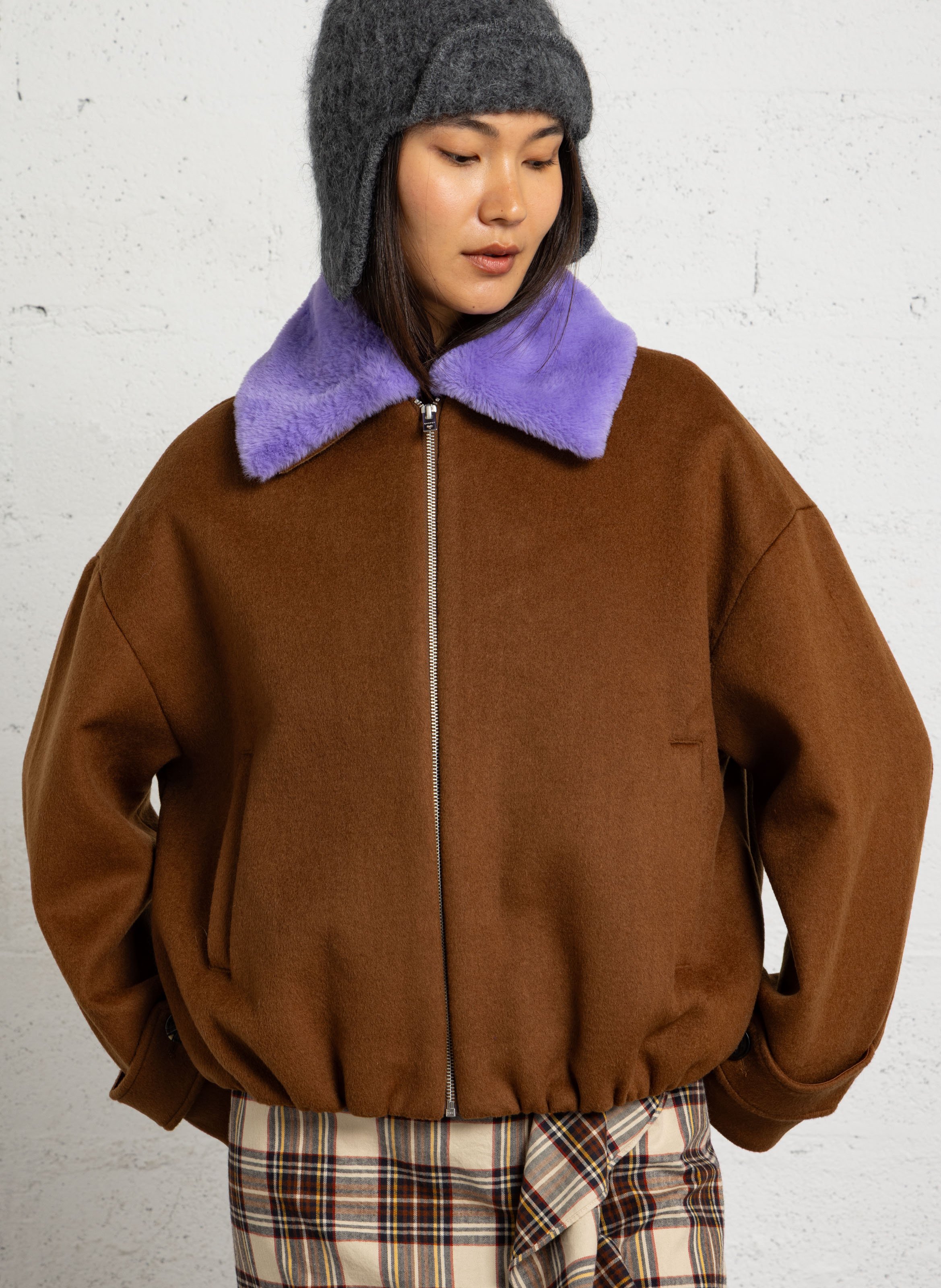 Blouson col classique FABIENNE CHAPOT Marron