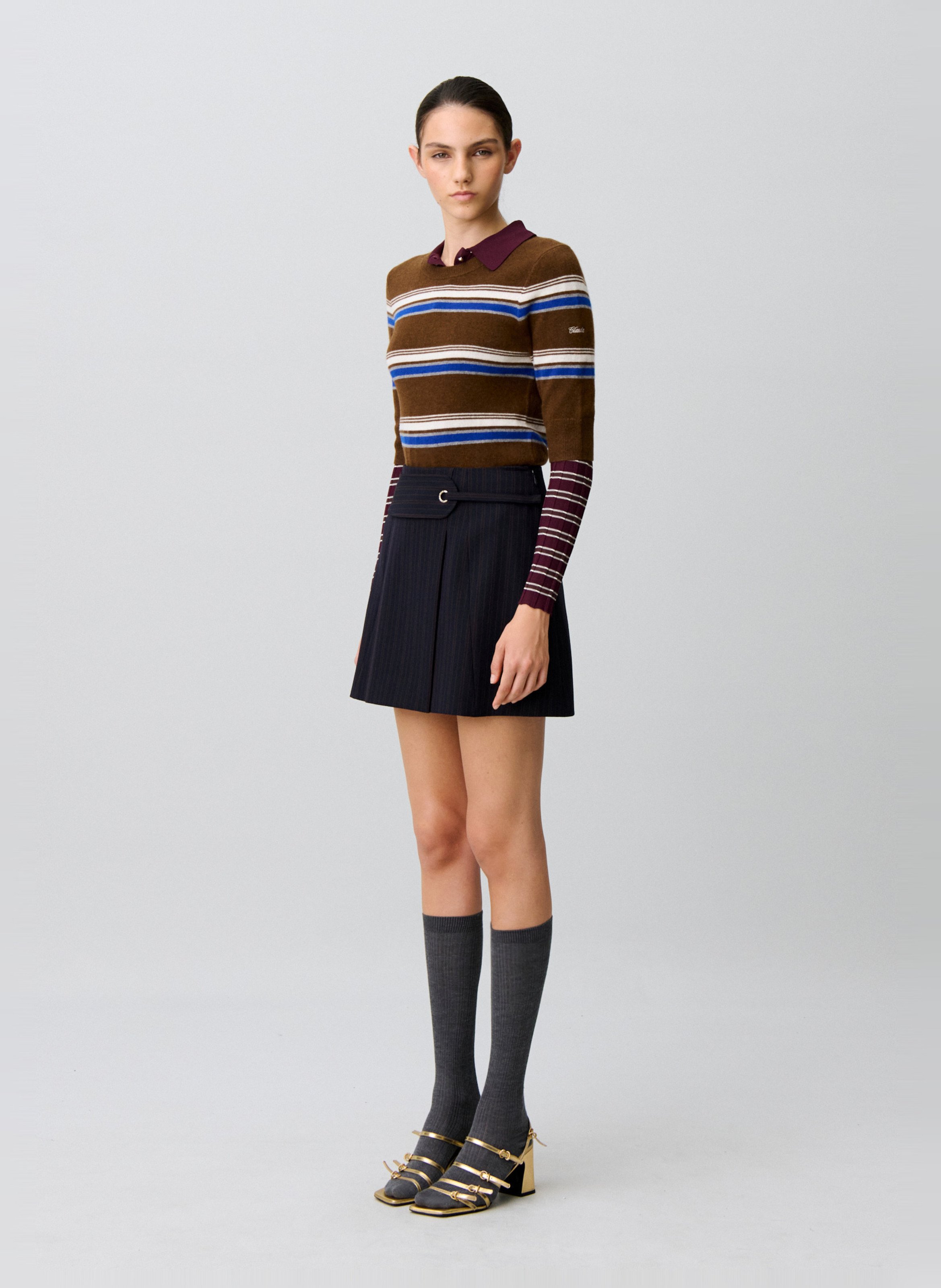 Jupe courte à rayures CLAUDIE PIERLOT Multicolore
