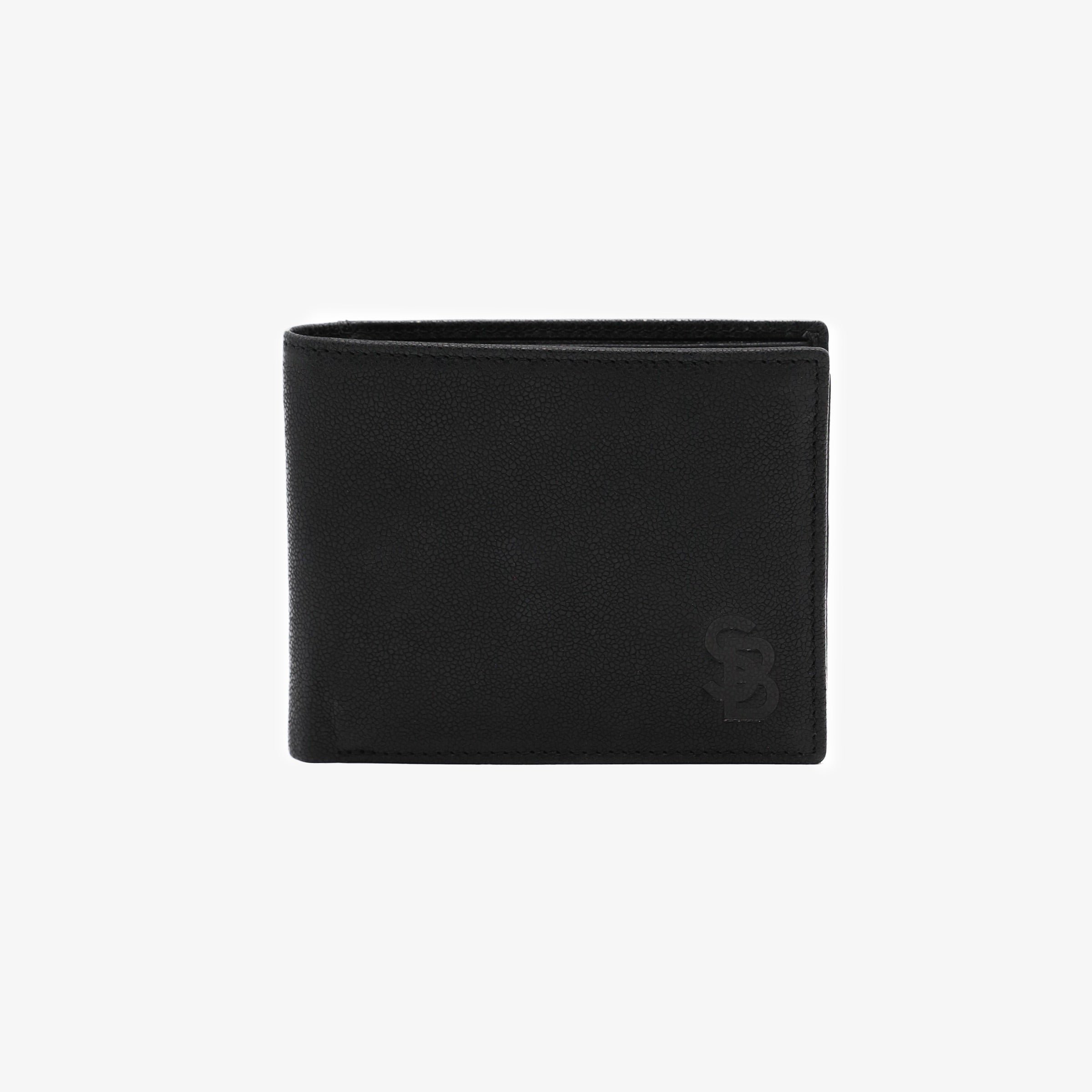 Vertical leather card holder SERGE BLANCO Black