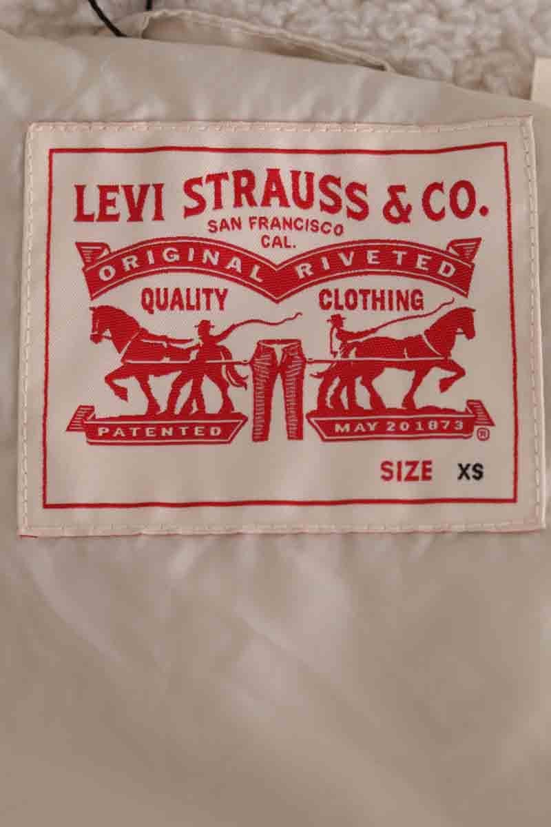 Regular-fit organic cotton jacket with sherpa collar LEVI'S - Seconde main White
