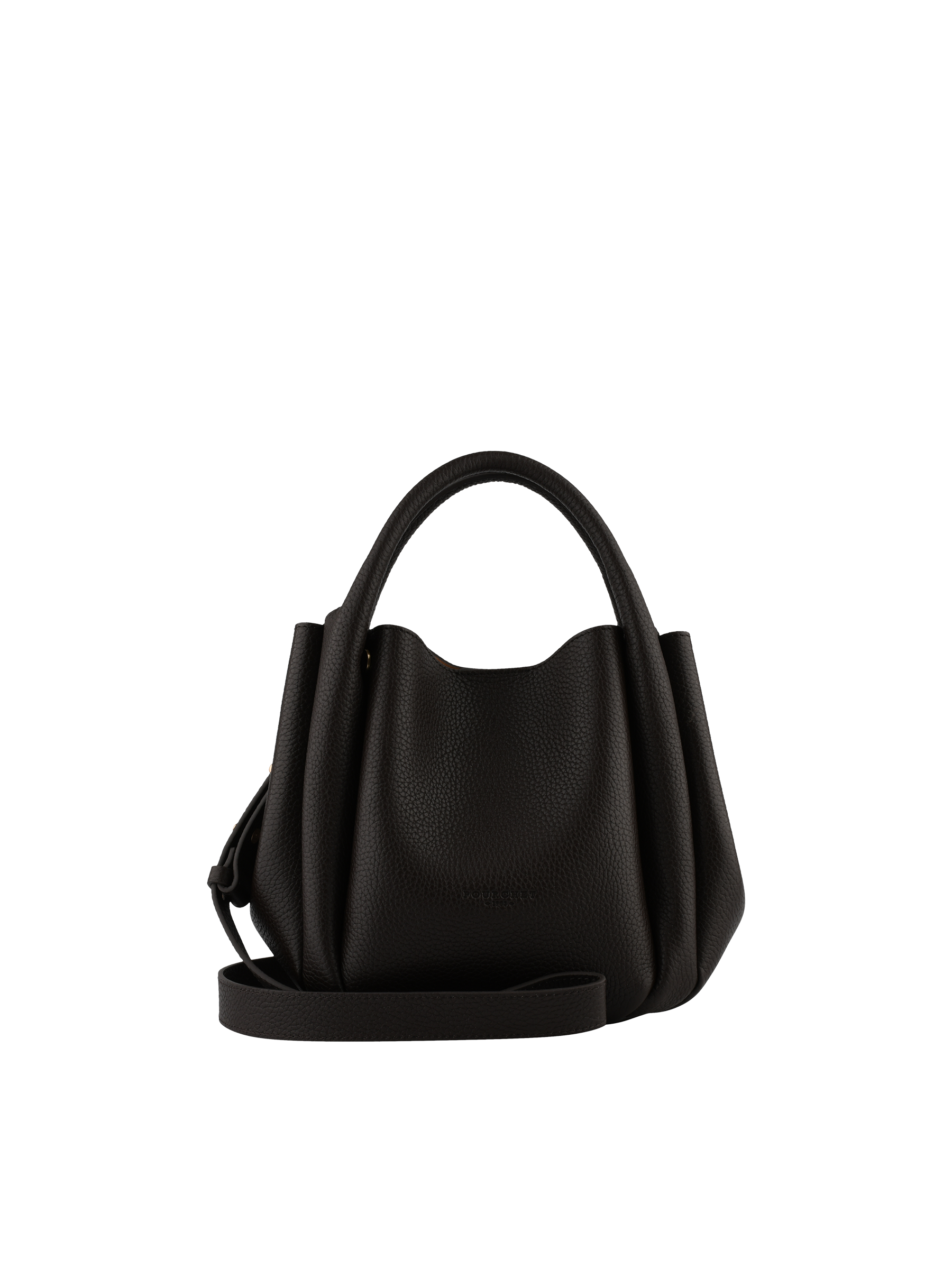 Calfskin leather handbag POURCHET Brown