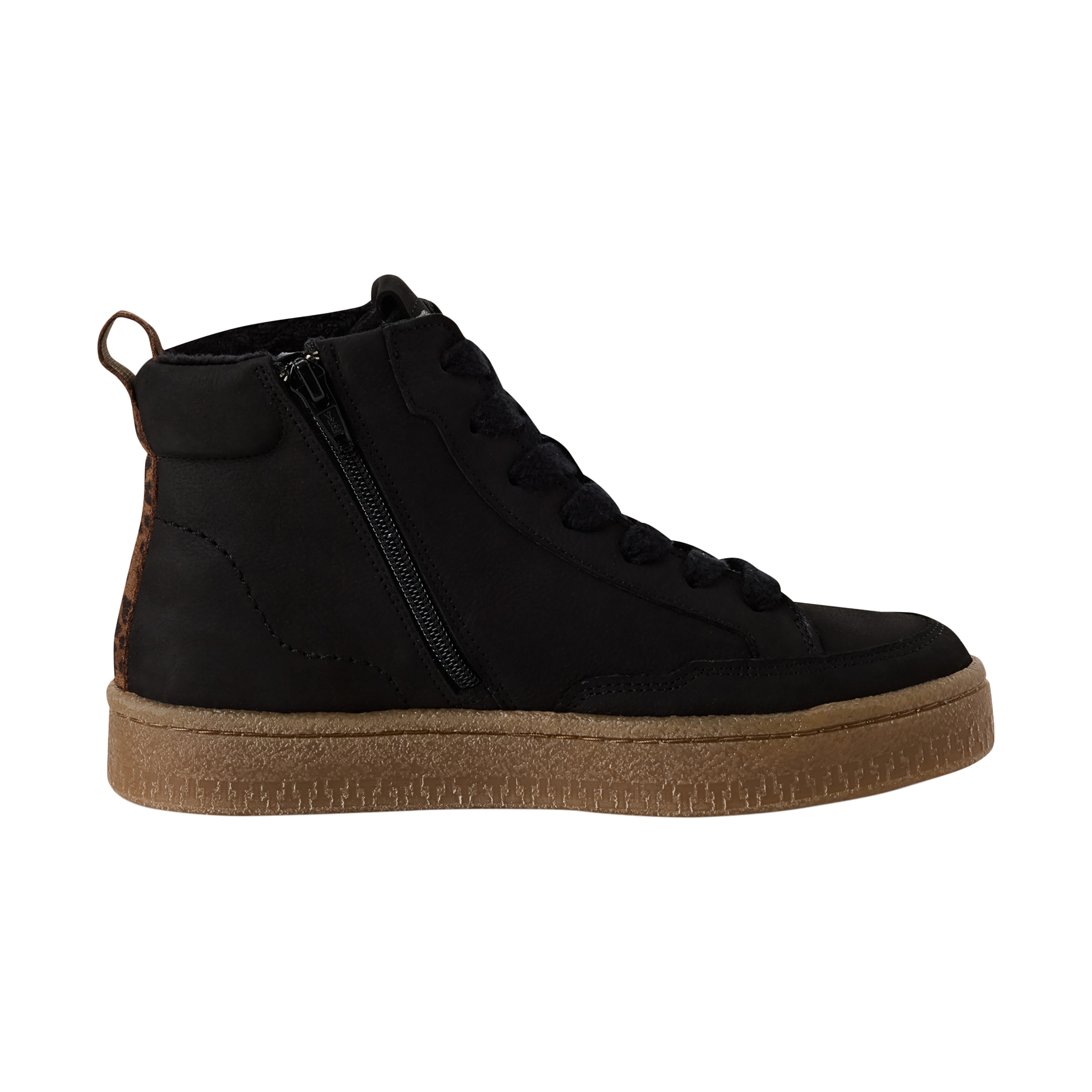 High-top leather sneakers TAMARIS Black