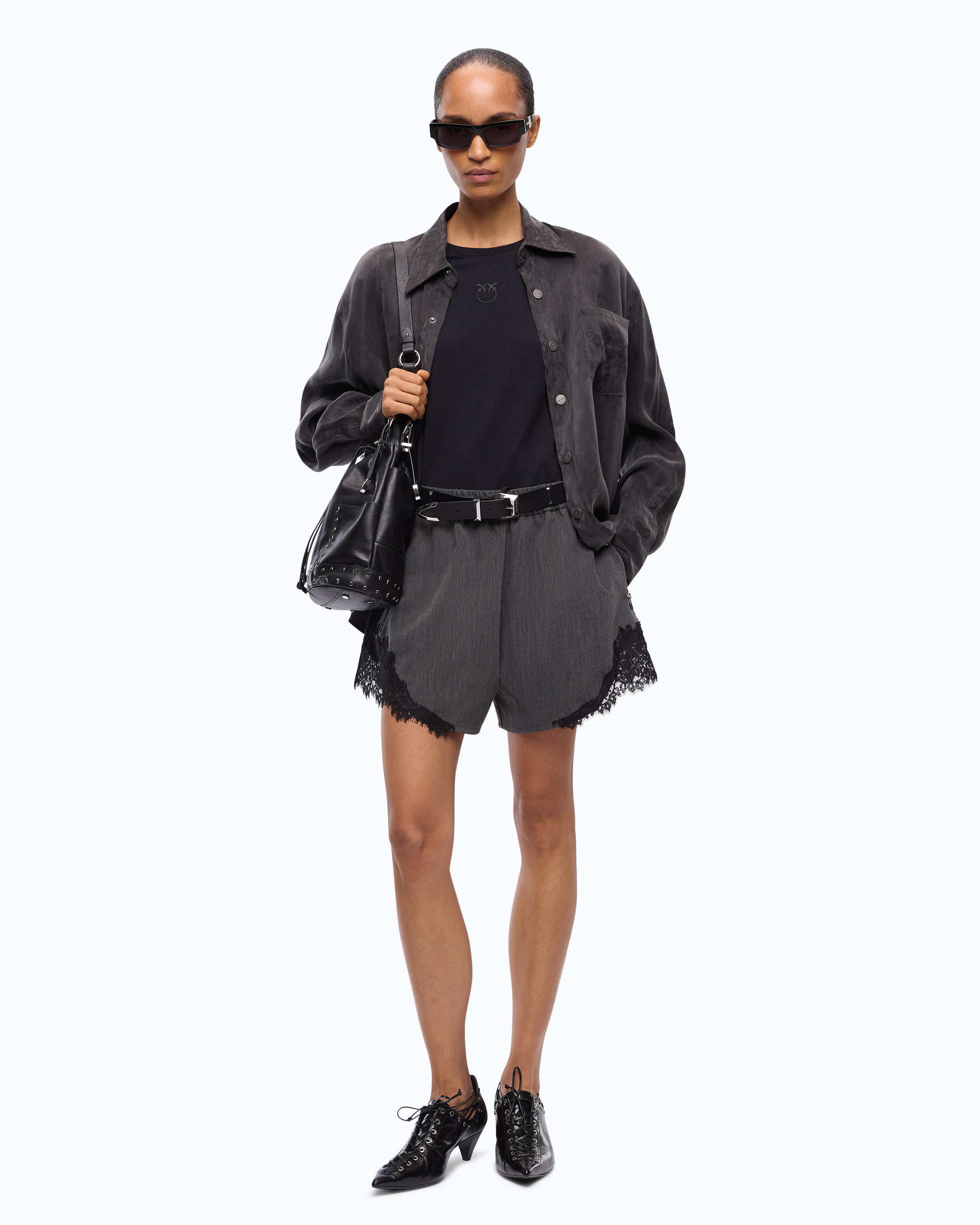 T-shirt with love birds logo PINKO Black