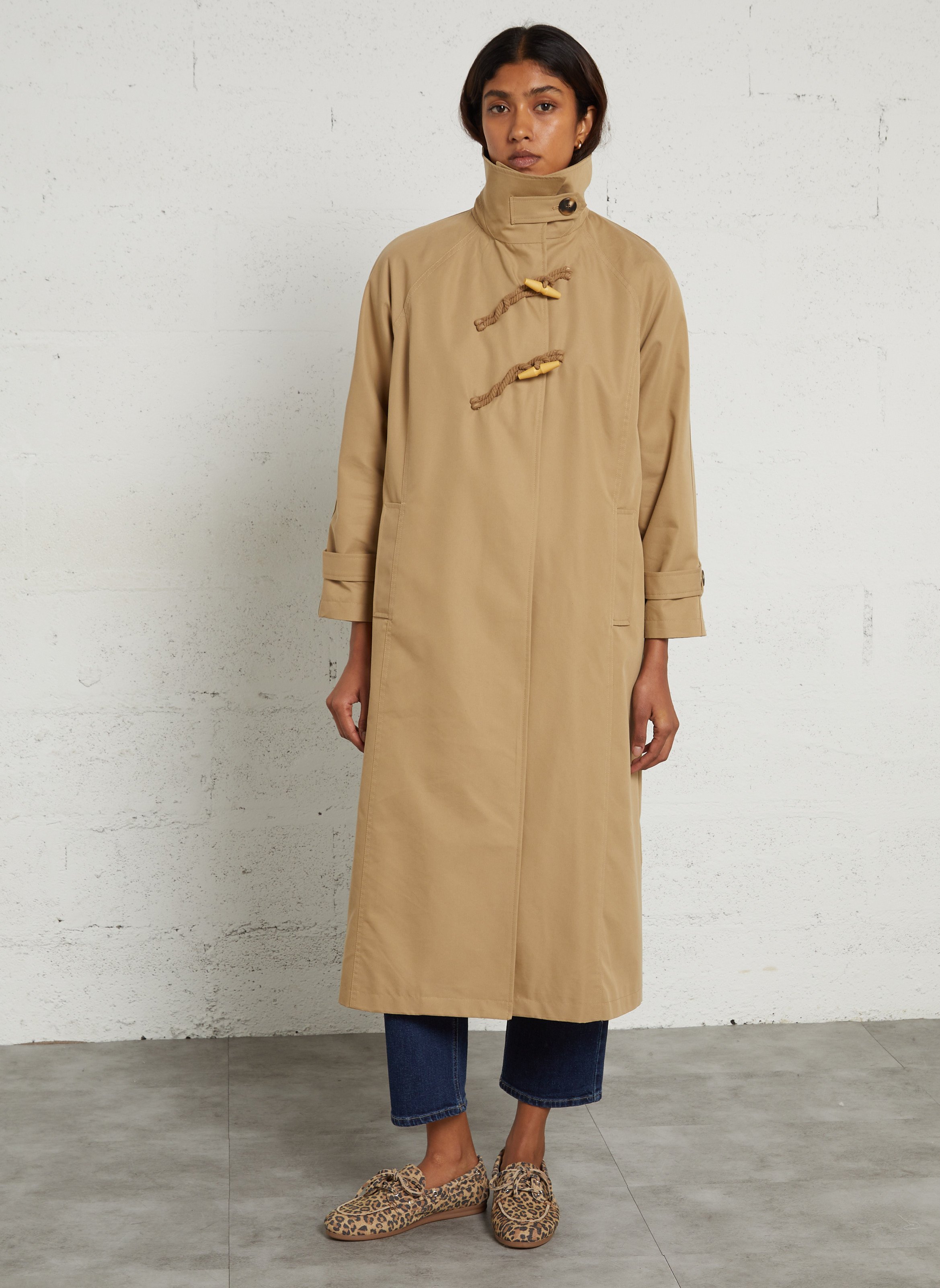 Relaxed-fit trench coat in cotton blend HOD PARIS Beige