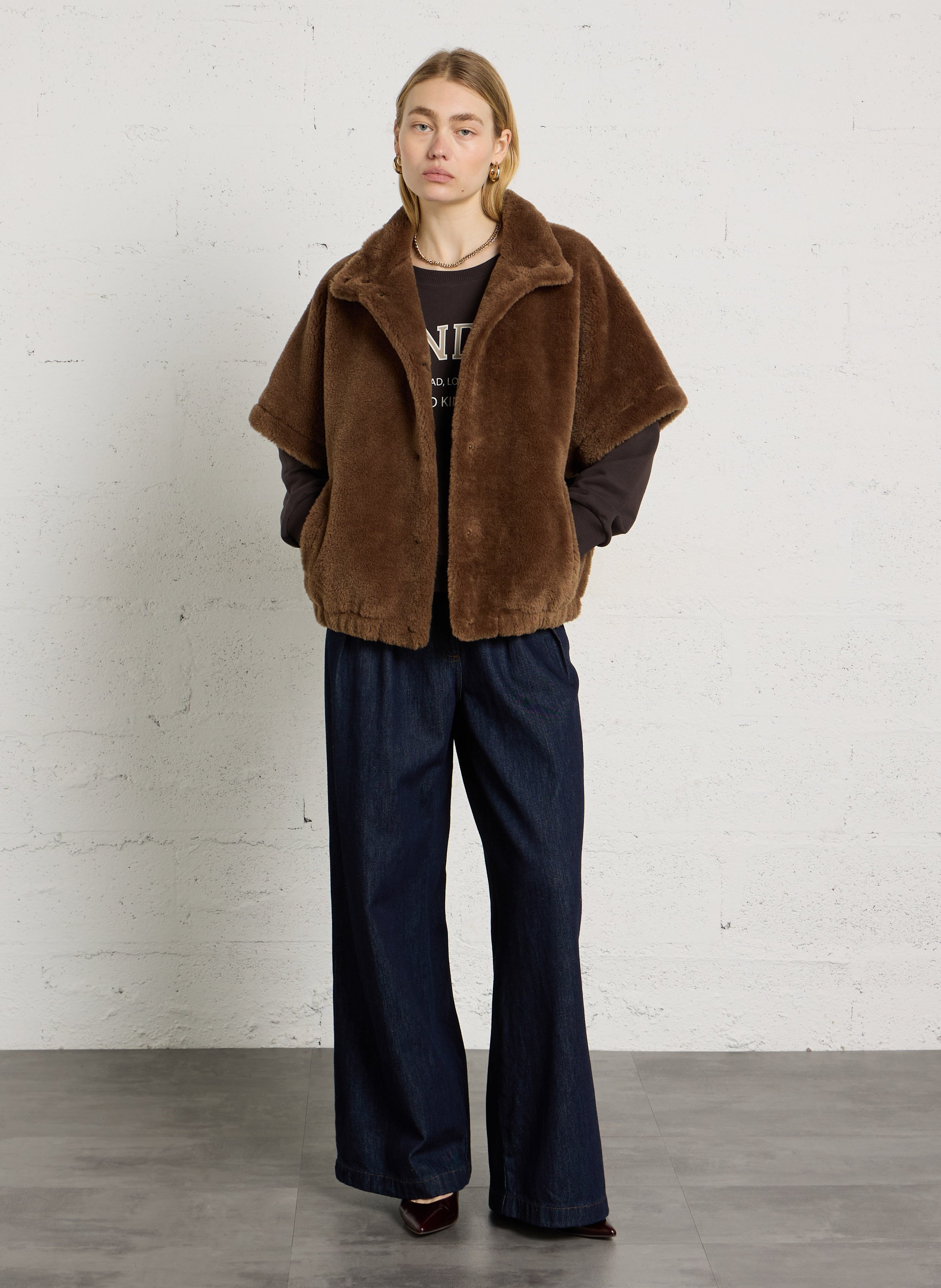 Loose-fit cotton-blend sweater MAISON 123 Brown