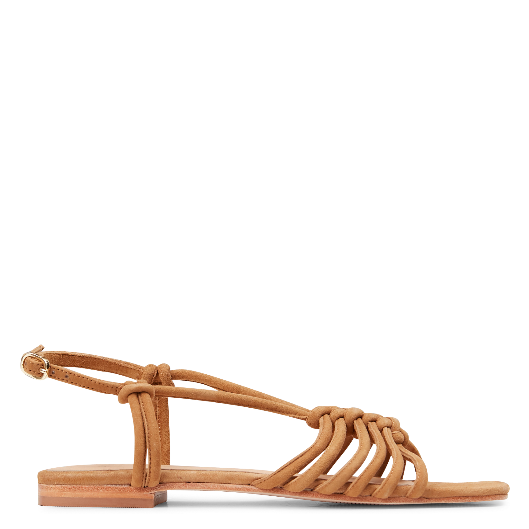 Platte, leren sandalen ANAKI Beige