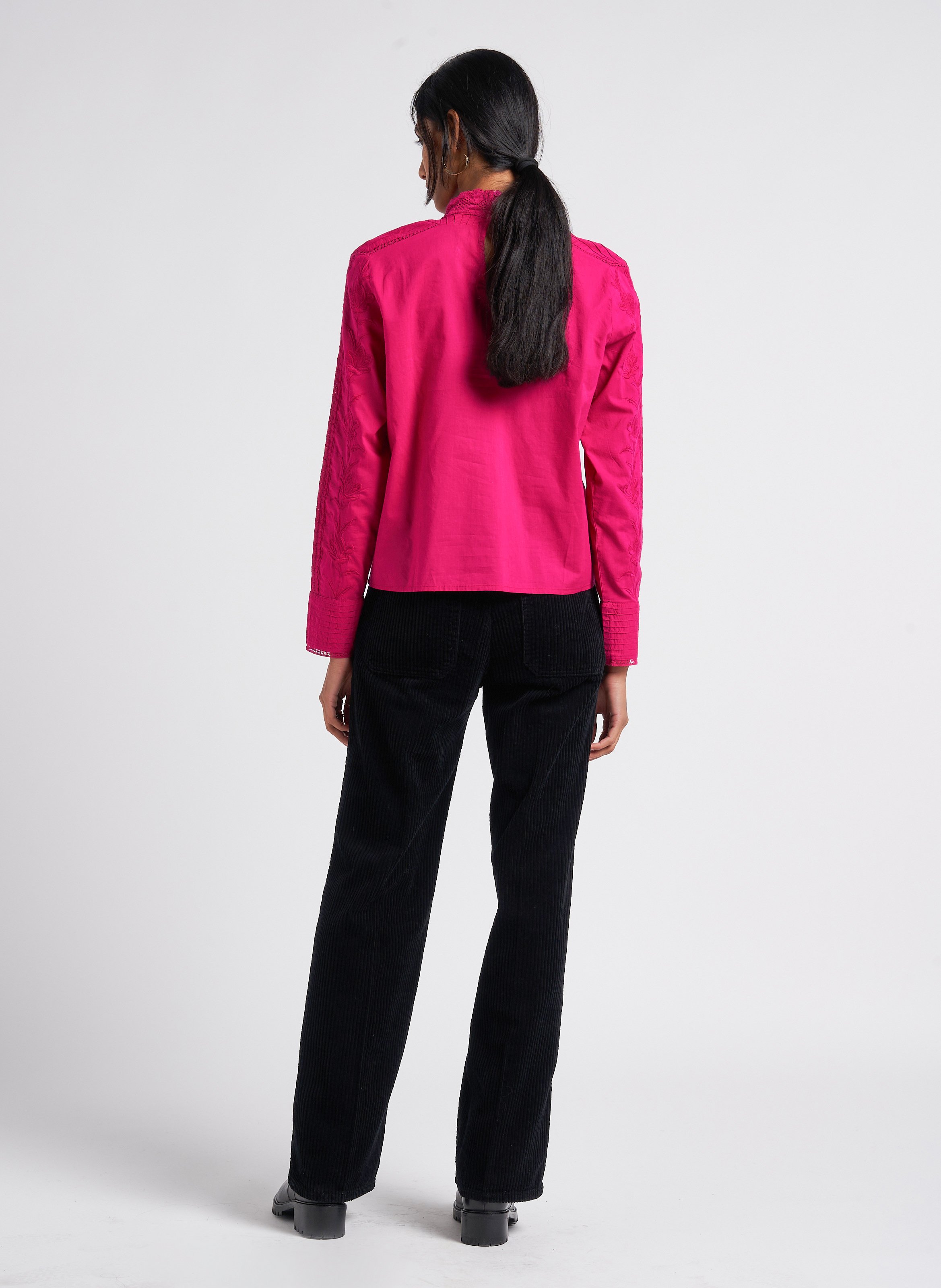 Katoenen broek met hoge taille LAB DIP Zwart