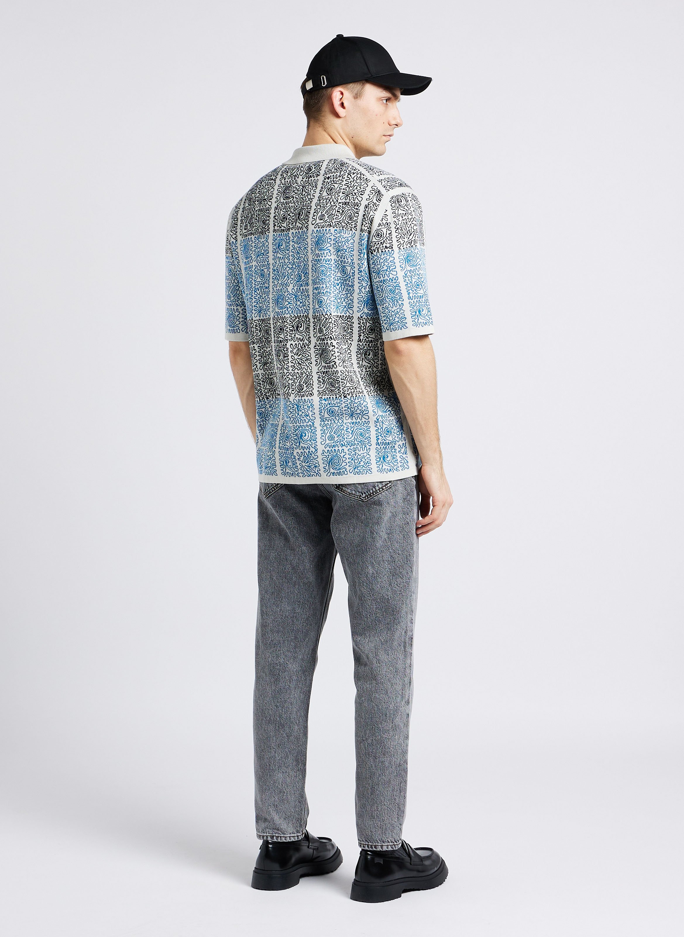 Organic cotton zip-up polo shirt PAUL SMITH Grey