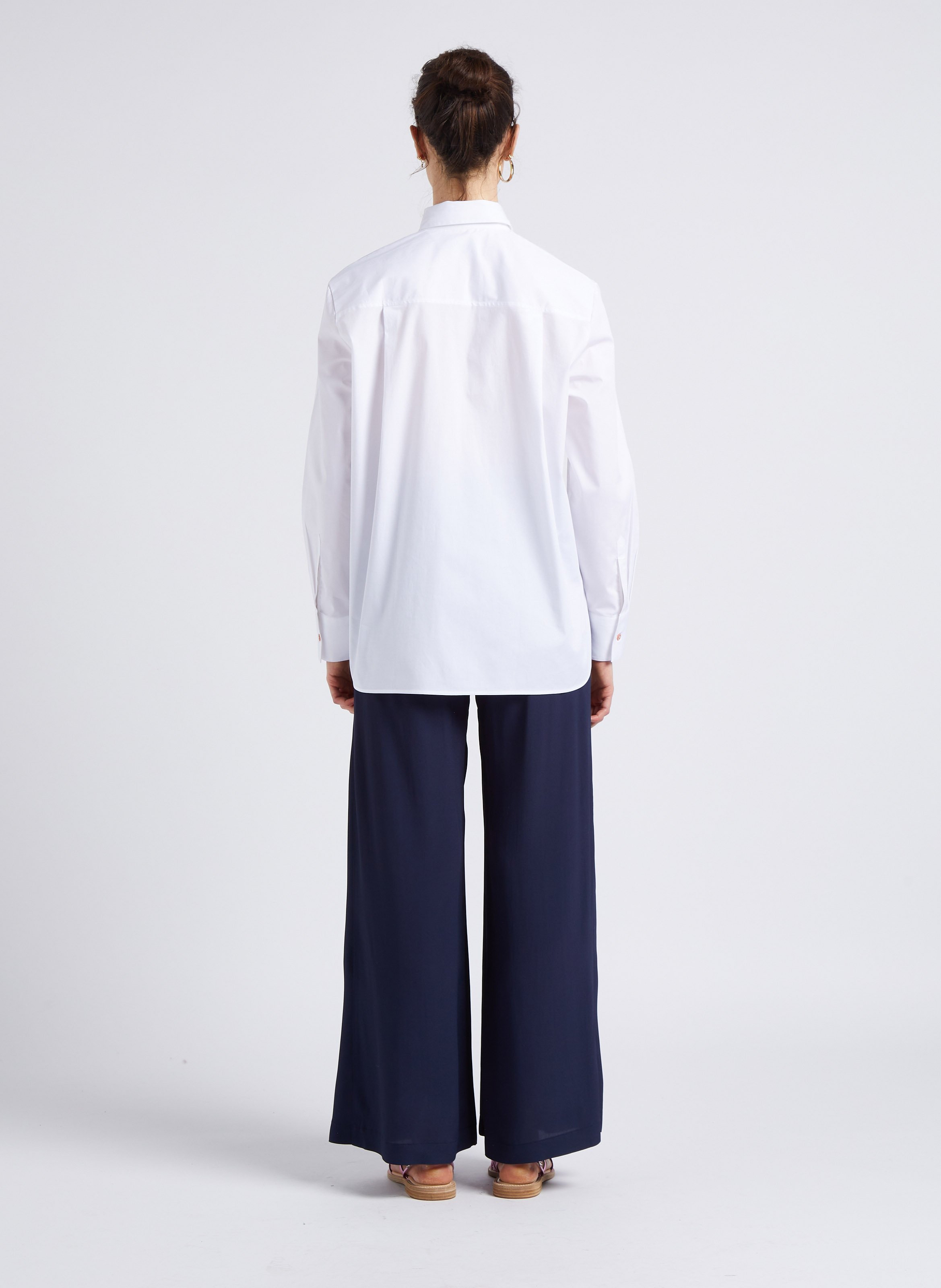 Bluse aus Baumwoll-Mix mit klassischem Kragen PAUL SMITH Weiss