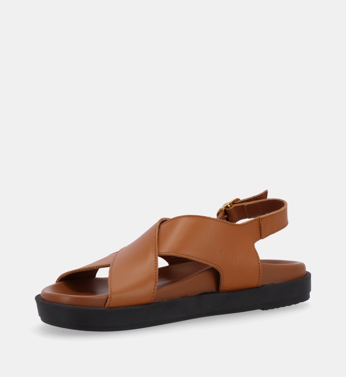 Flat leather sandals ALOHAS Brown