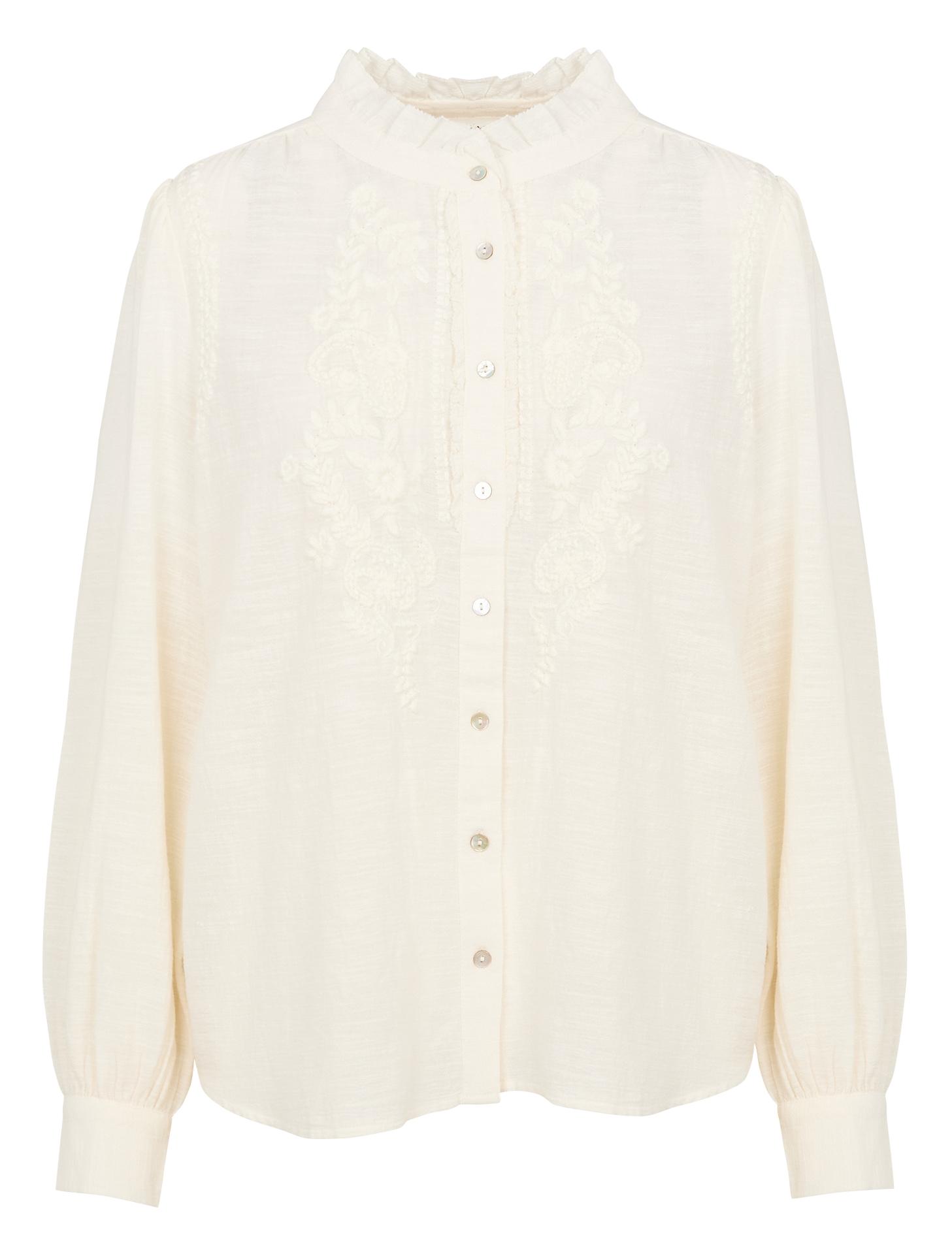 Chemise brodée en coton  MAISON 123 Blanc