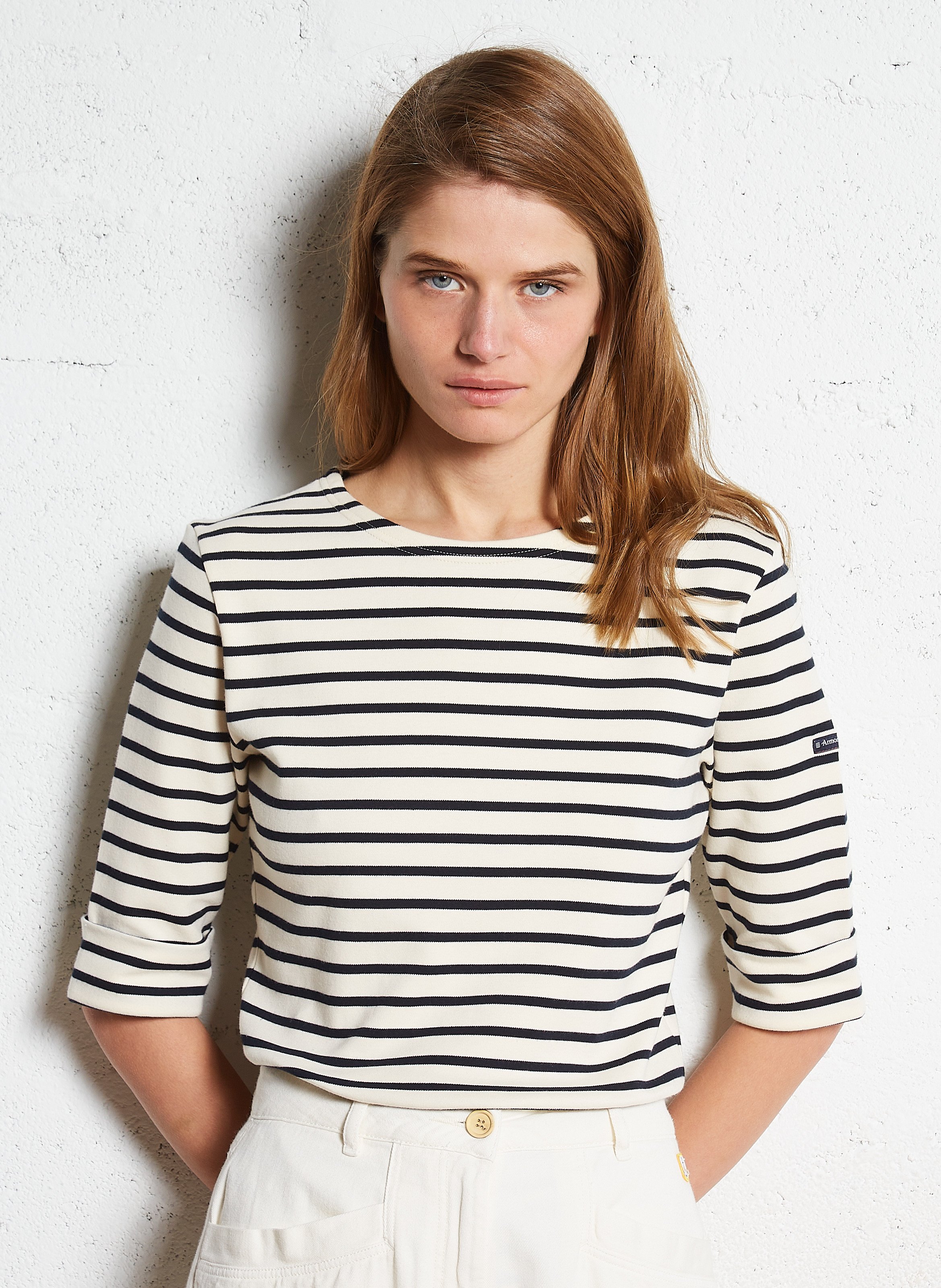 Marinière col bateau en coton épais  ARMOR LUX Multicolore