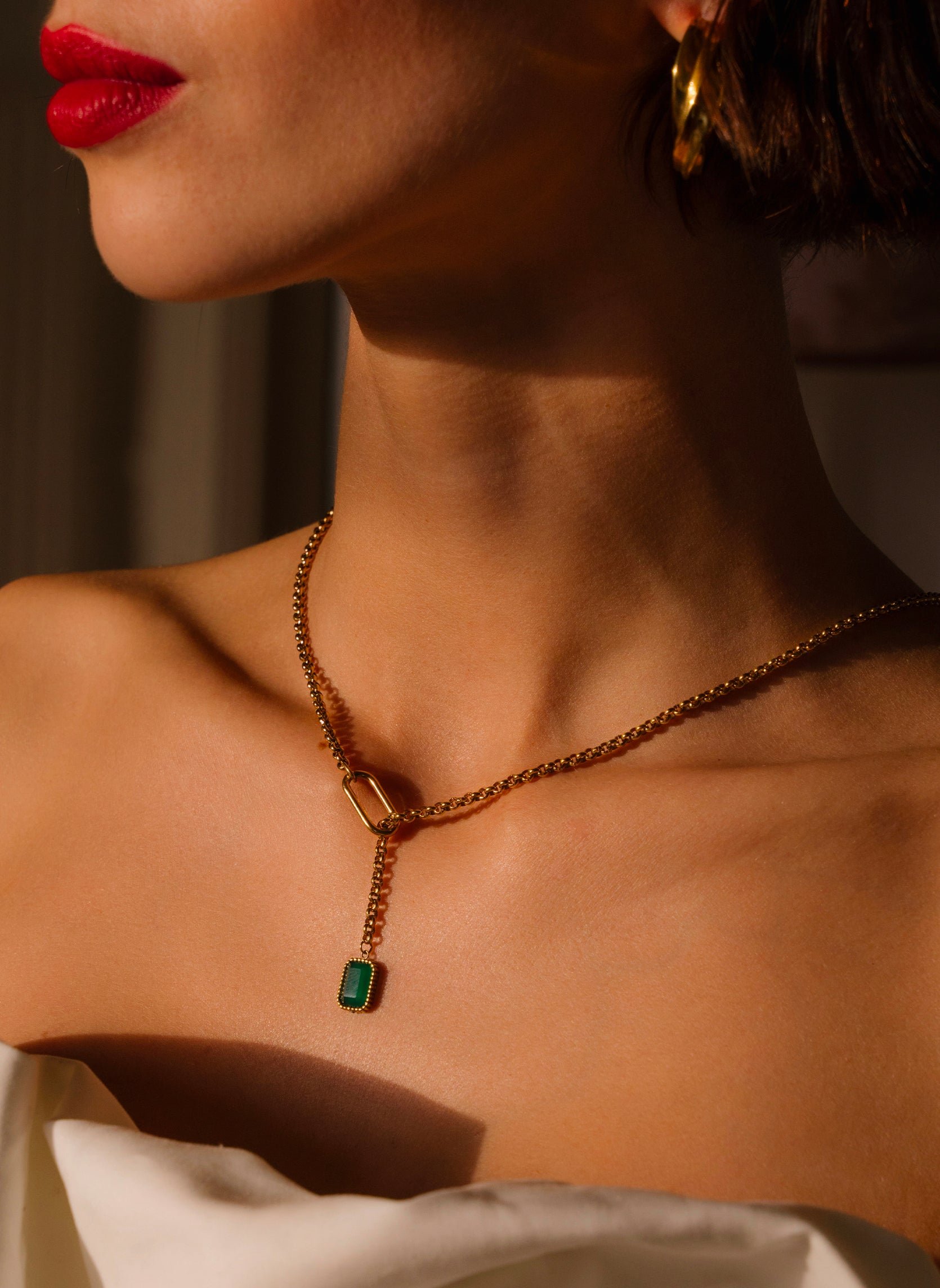 Alexandra chain necklace AEC Paris Green