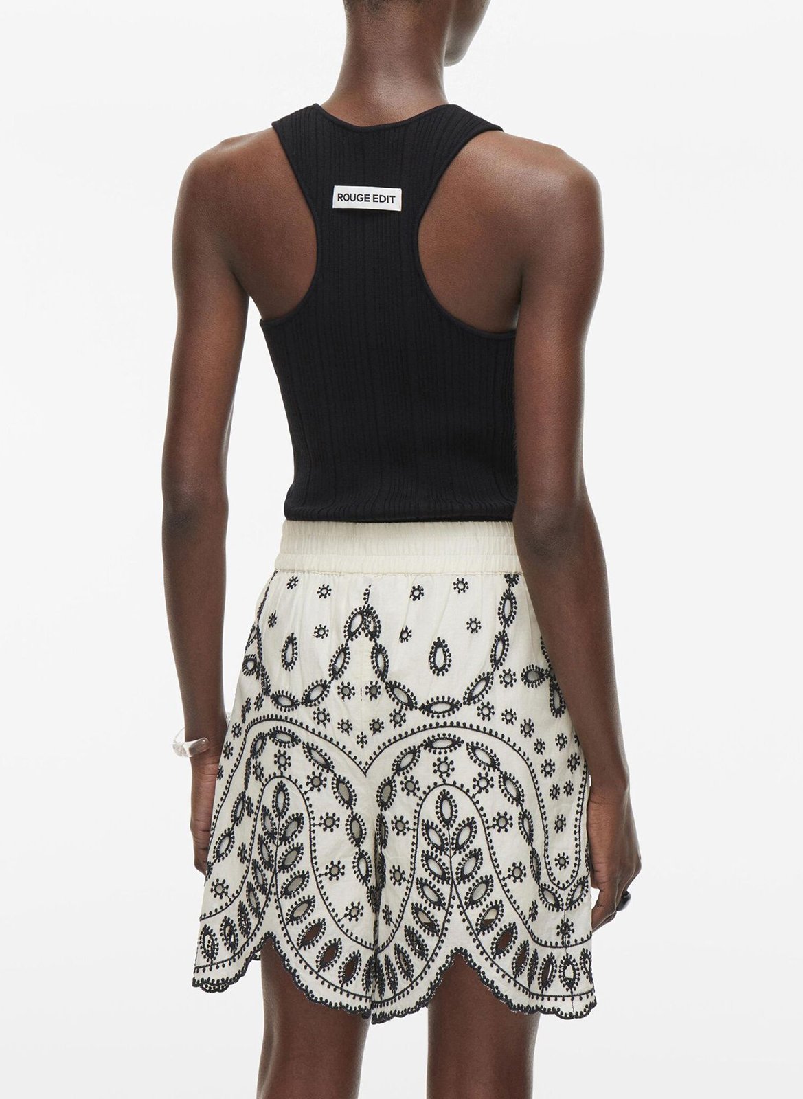 Ribbed Fitted Tank Top ROUGE EDIT Grey