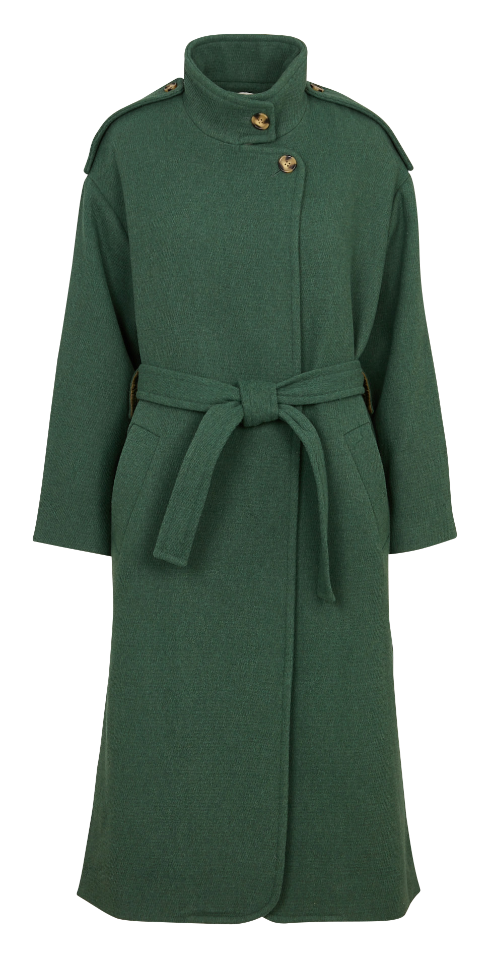 Gerade geschnittener Mantel Grun