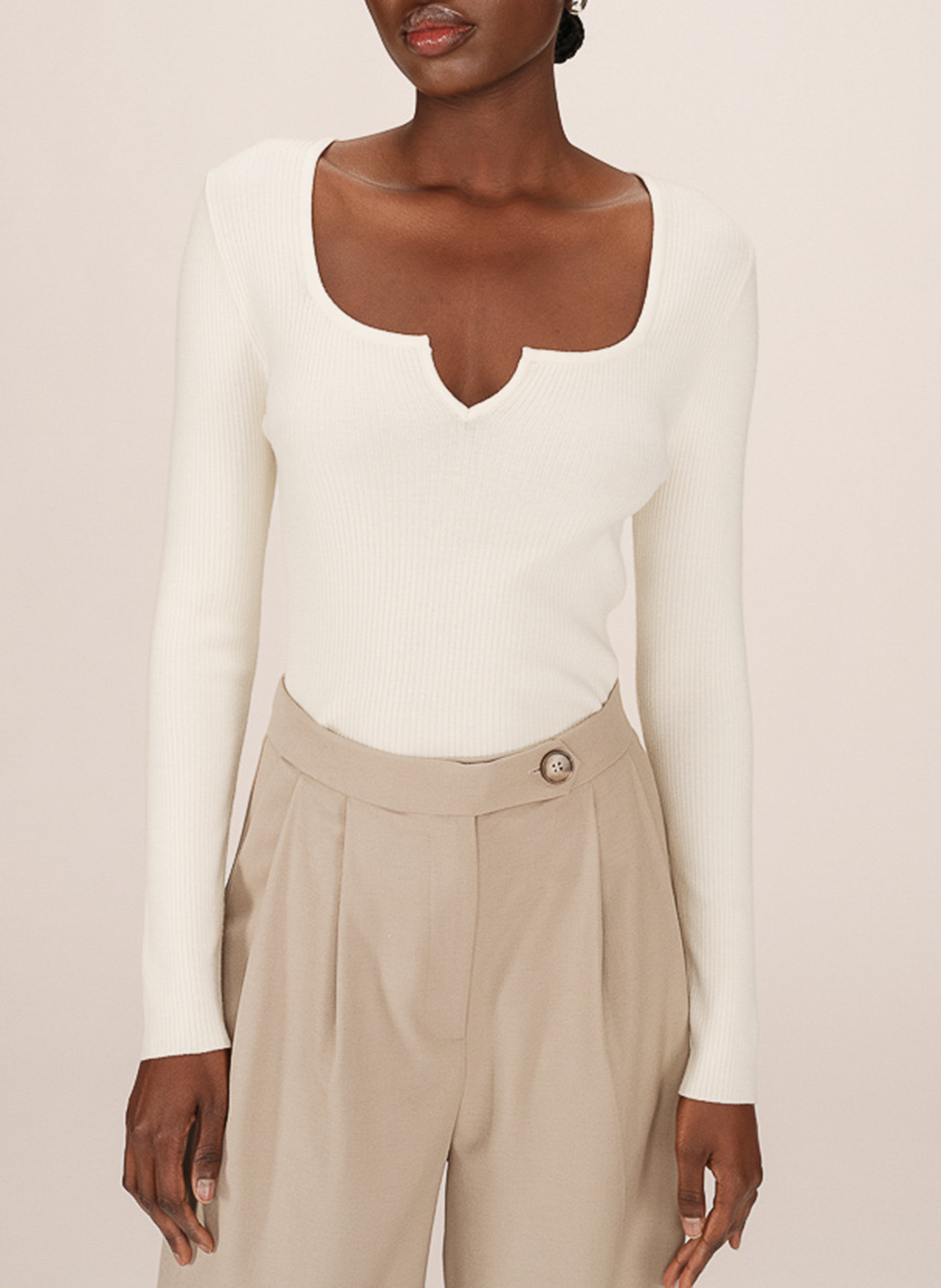 Square-neck sweater GRACE ET MILA White