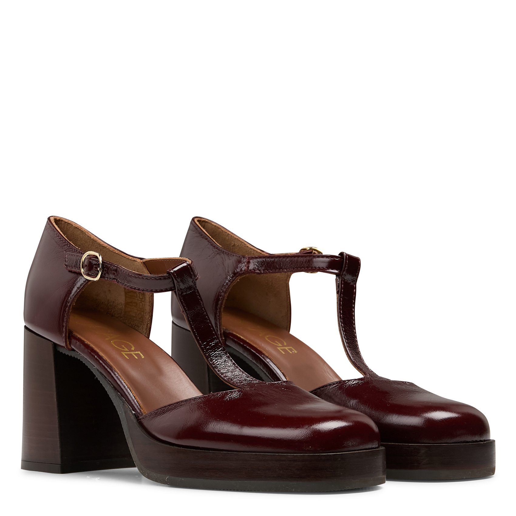 Alice heeled leather sandals BOCAGE Brown
