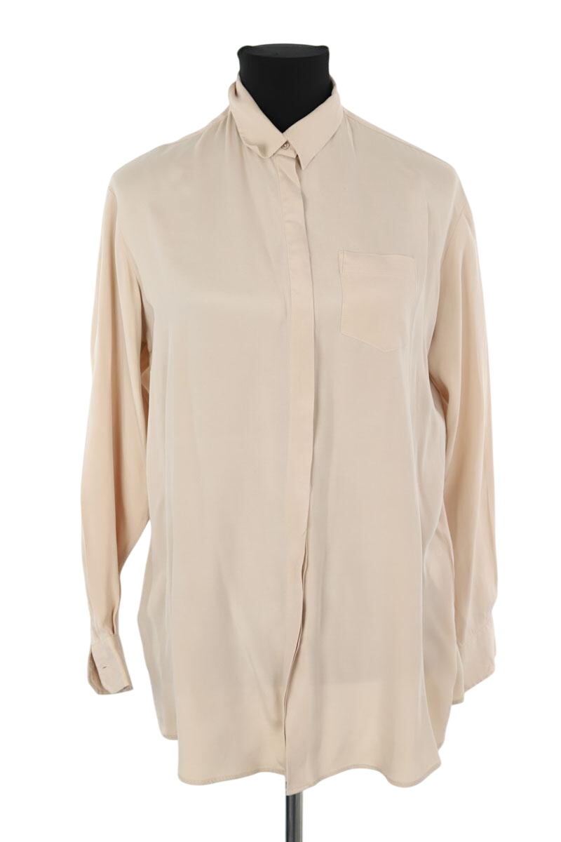 Printed silk satin classic-collar shirt PAUL SMITH - Seconde main Beige