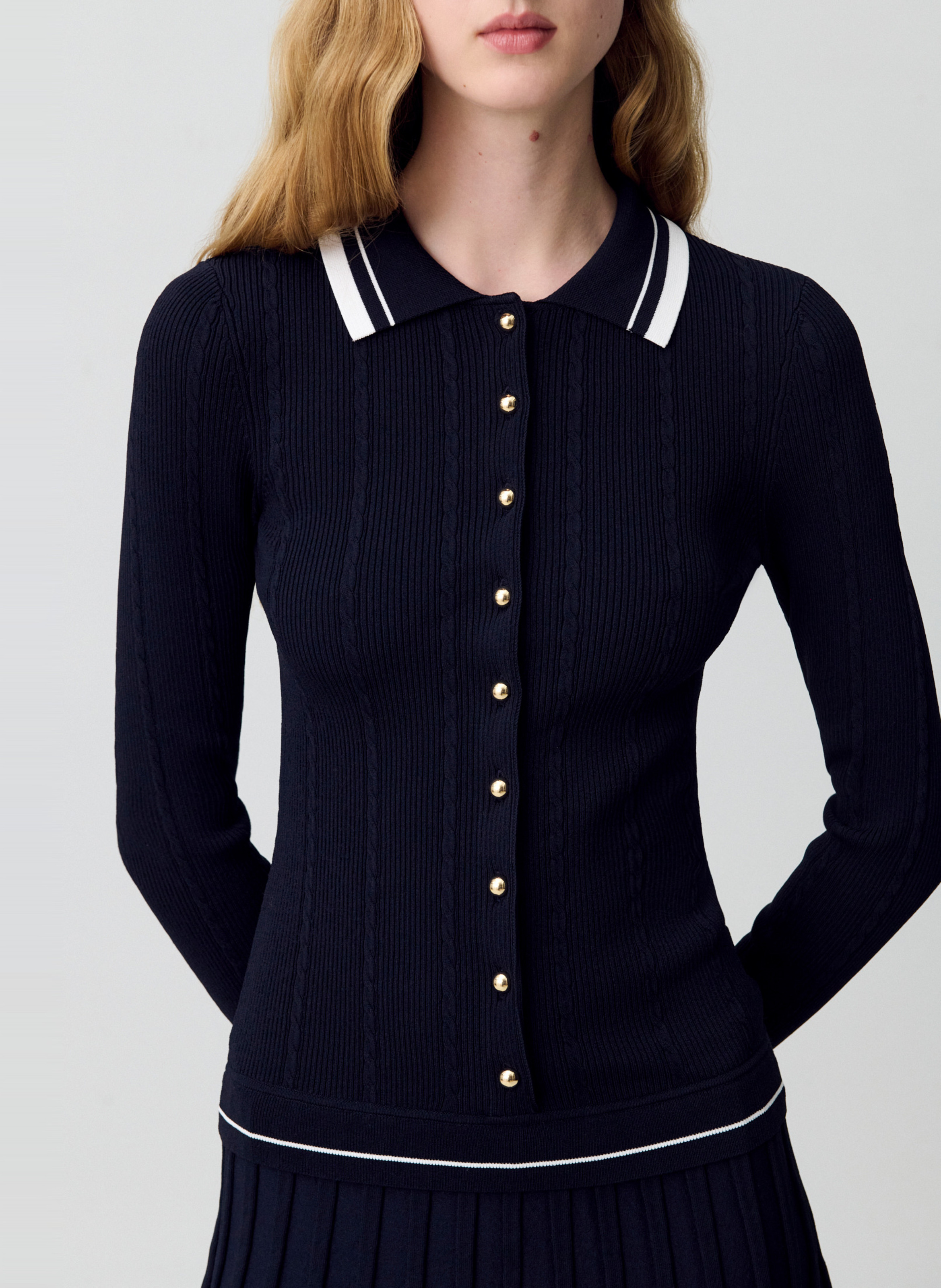 Robe courte col classique Bleu