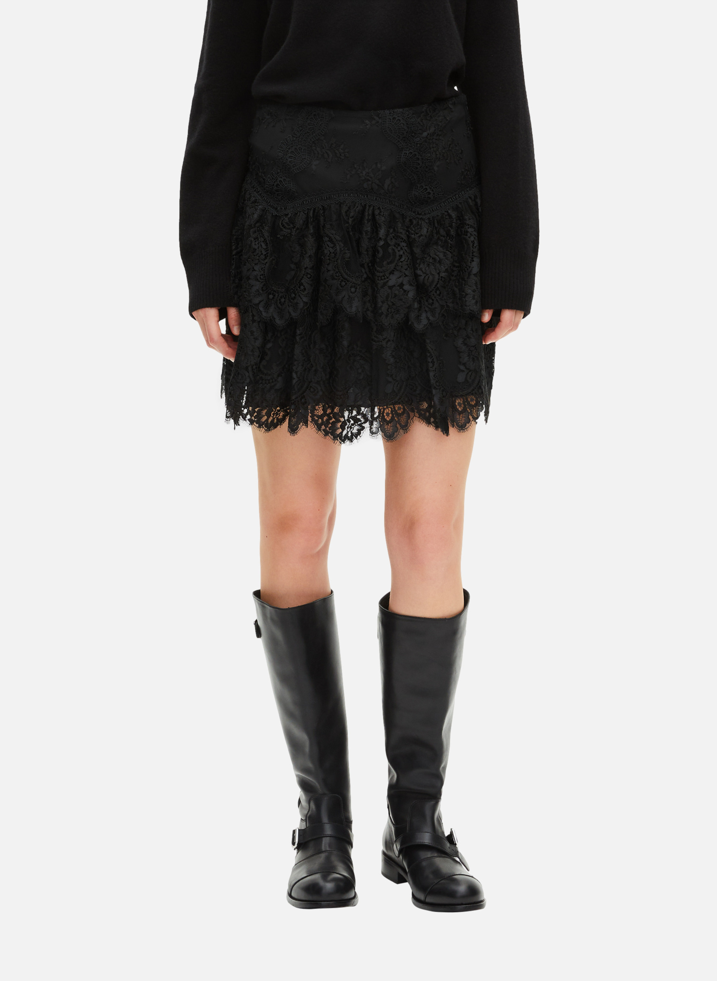 Lace skirt THE KOOPLES Black