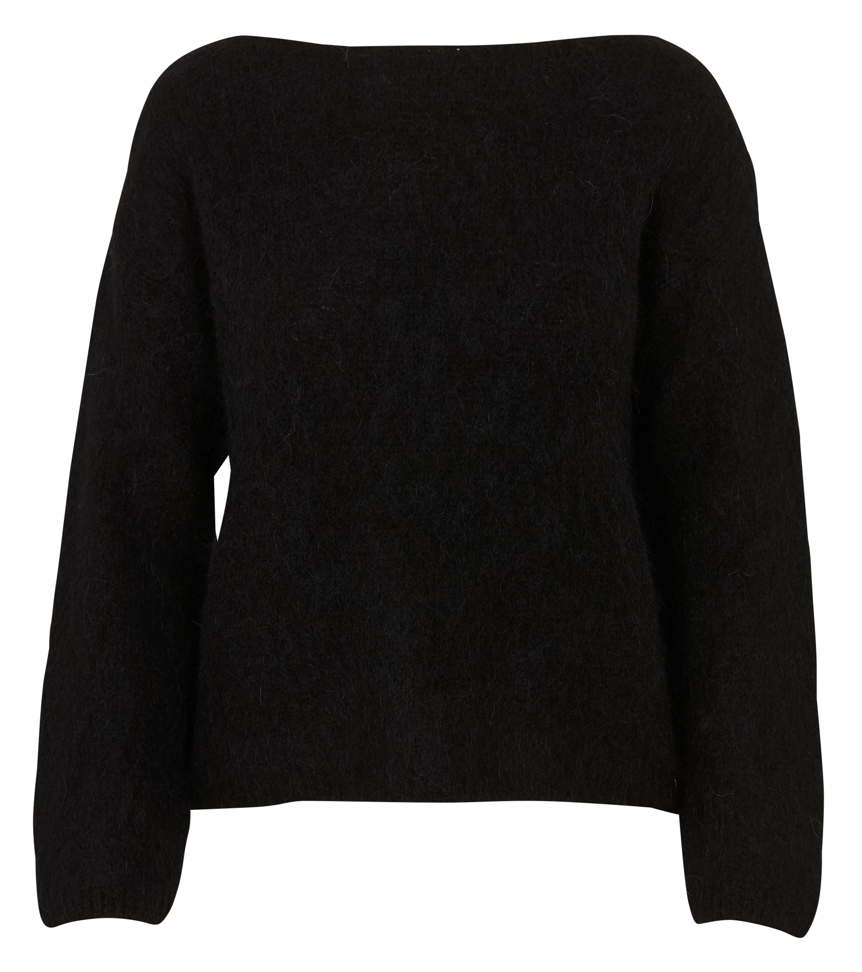 Pull ample col rond en maille mélangée PLEASE Noir