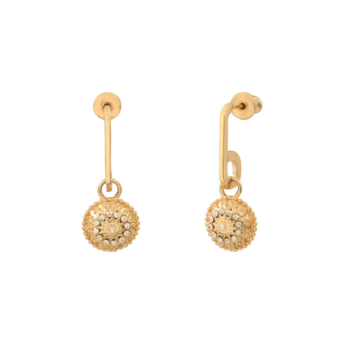 Boucles d'oreilles métal et cristaux prestige SATELLITE PARIS No Color