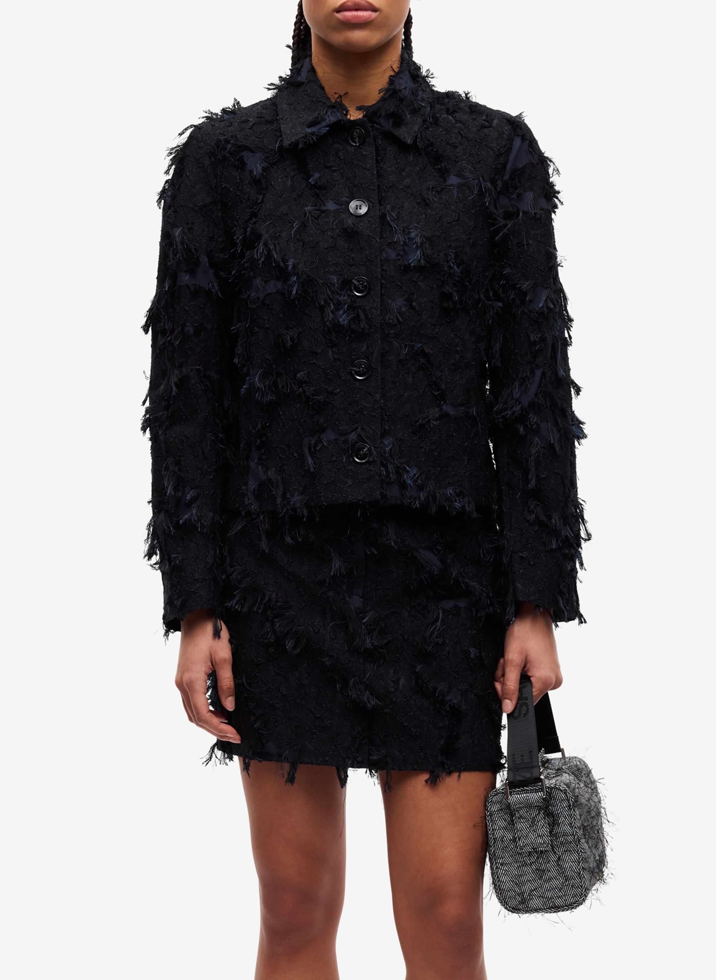 Veste col classique en coton mélangé SAMSOE SAMSOE Noir