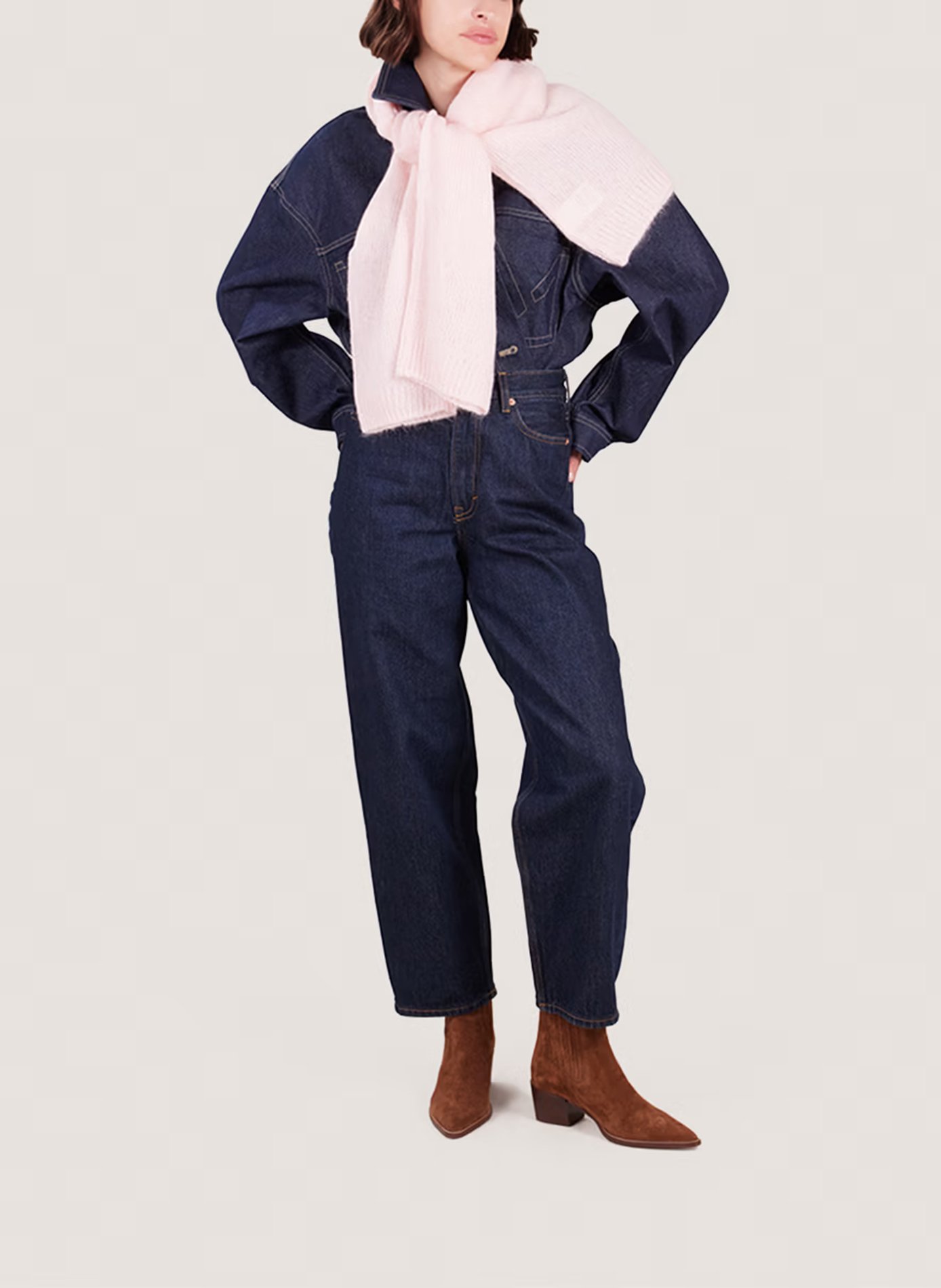 Enkellaarzen van veloursleer JONAK Bruin