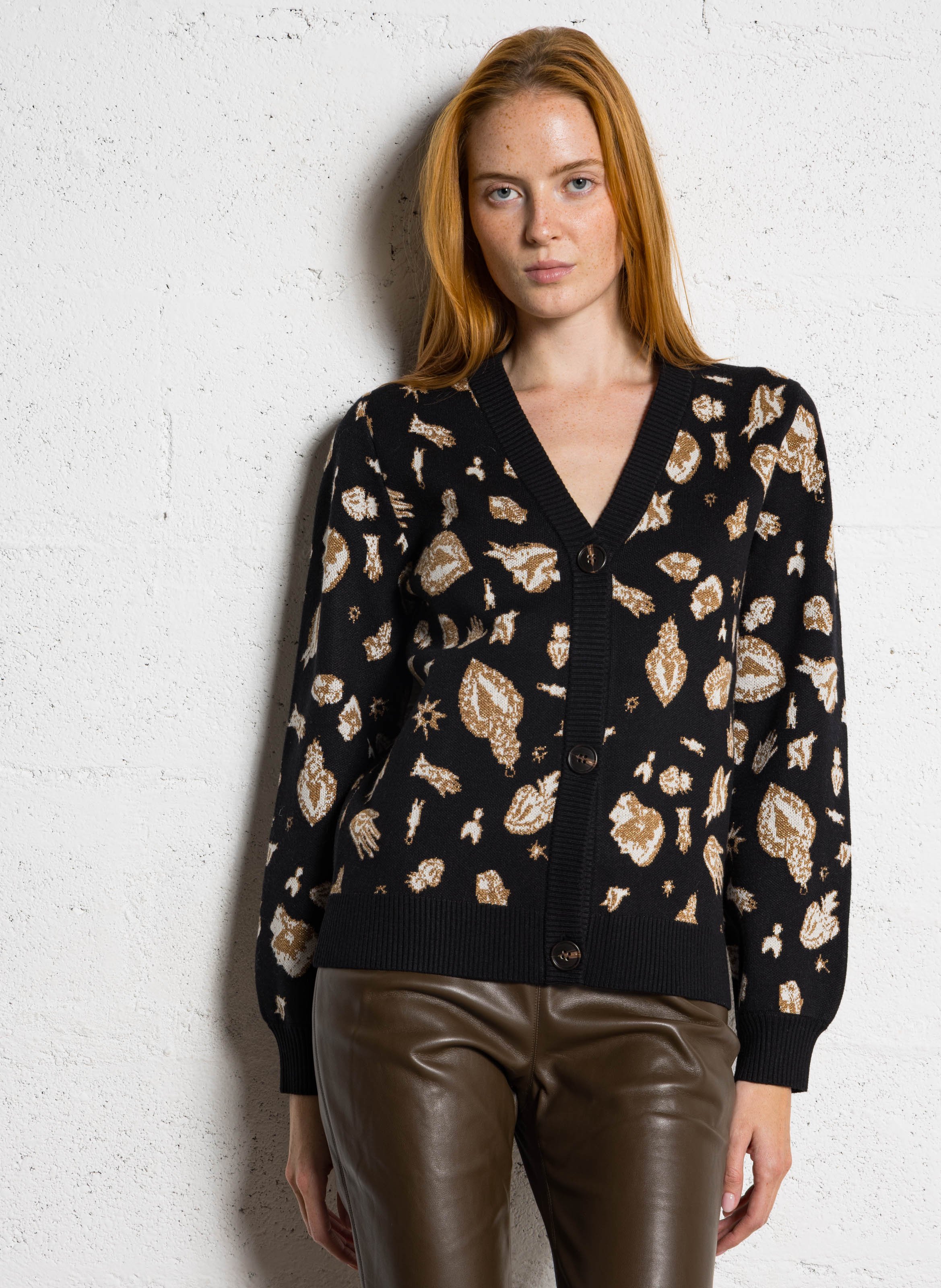 Gilet cintré col V à motifs pailletés NEVER FULLY DRESSED Noir