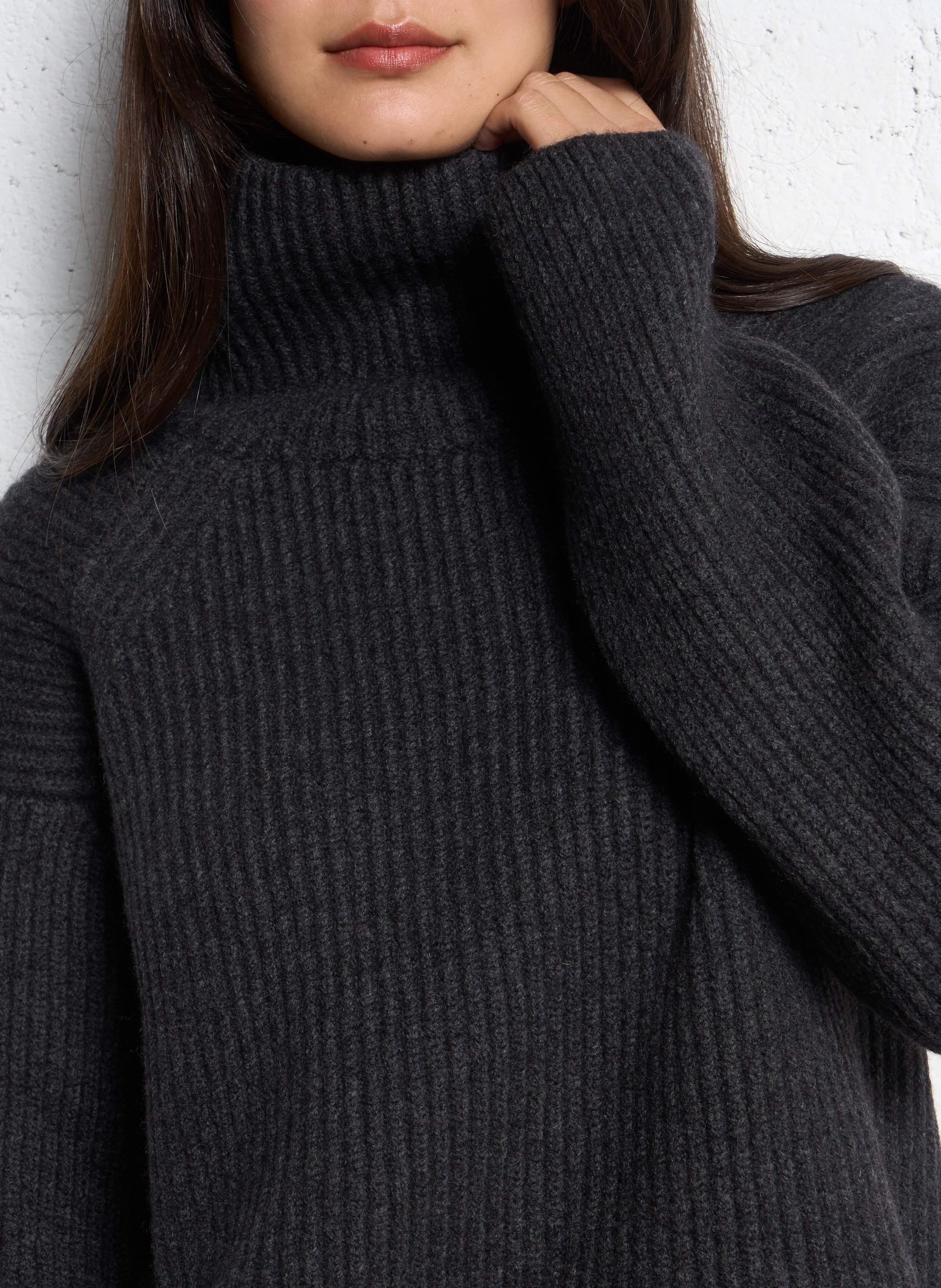 High-neck wool-blend sweater SOEUR Grey