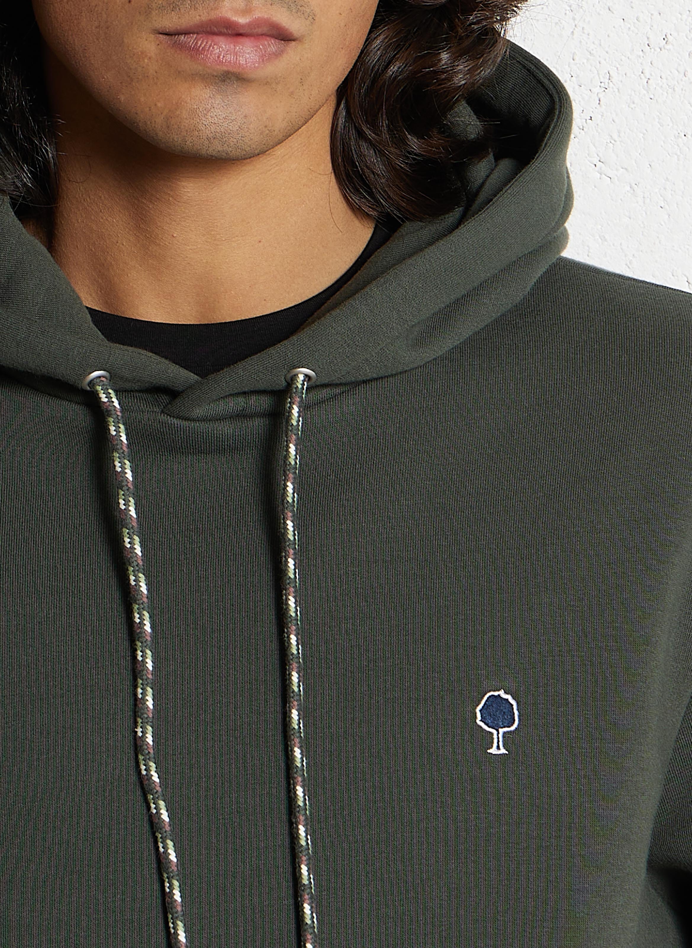 Solid hooded straight sweatshirt FAGUO Green
