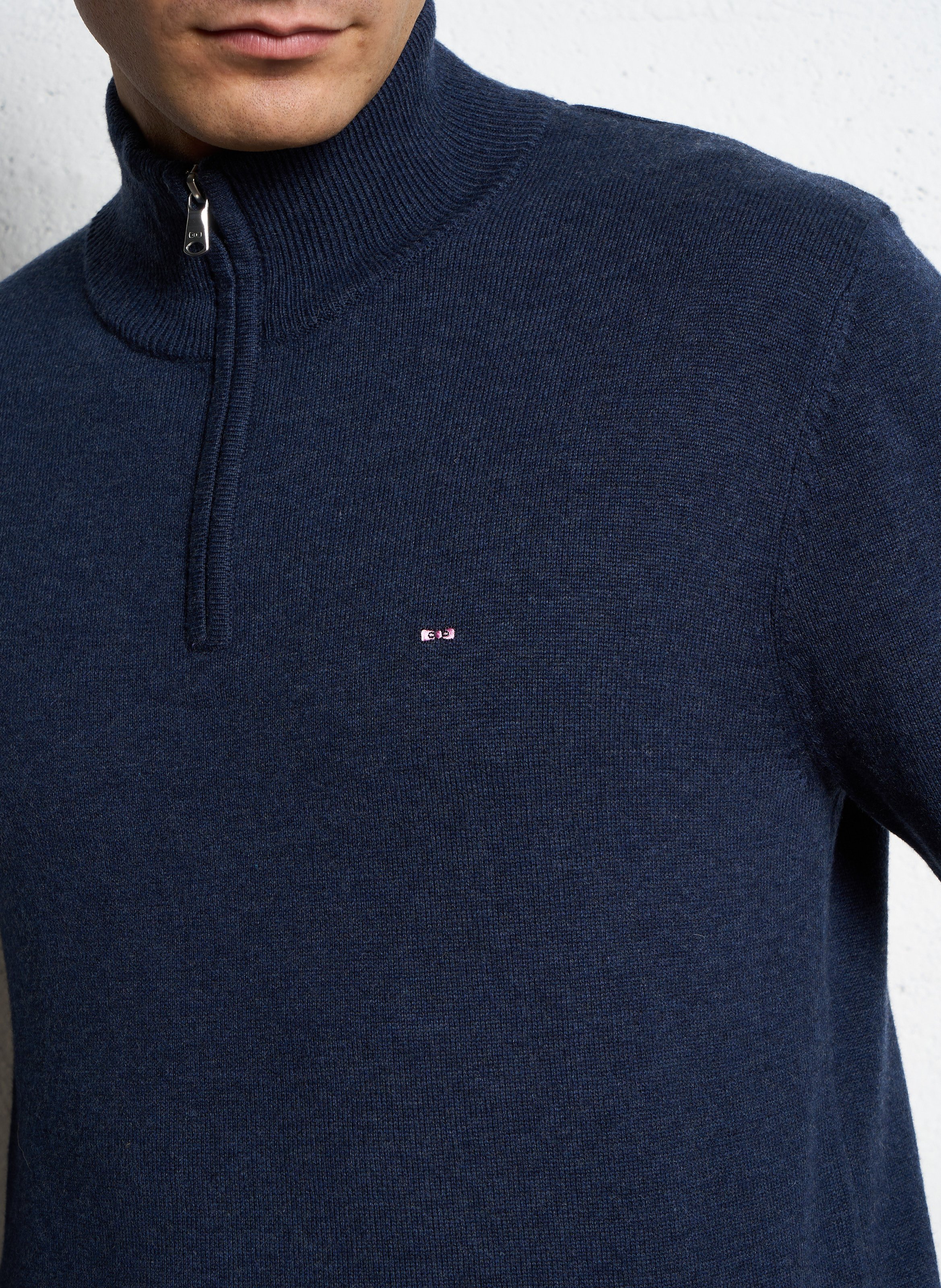 Pull col camionneur en laine mélangée EDEN PARK Bleu