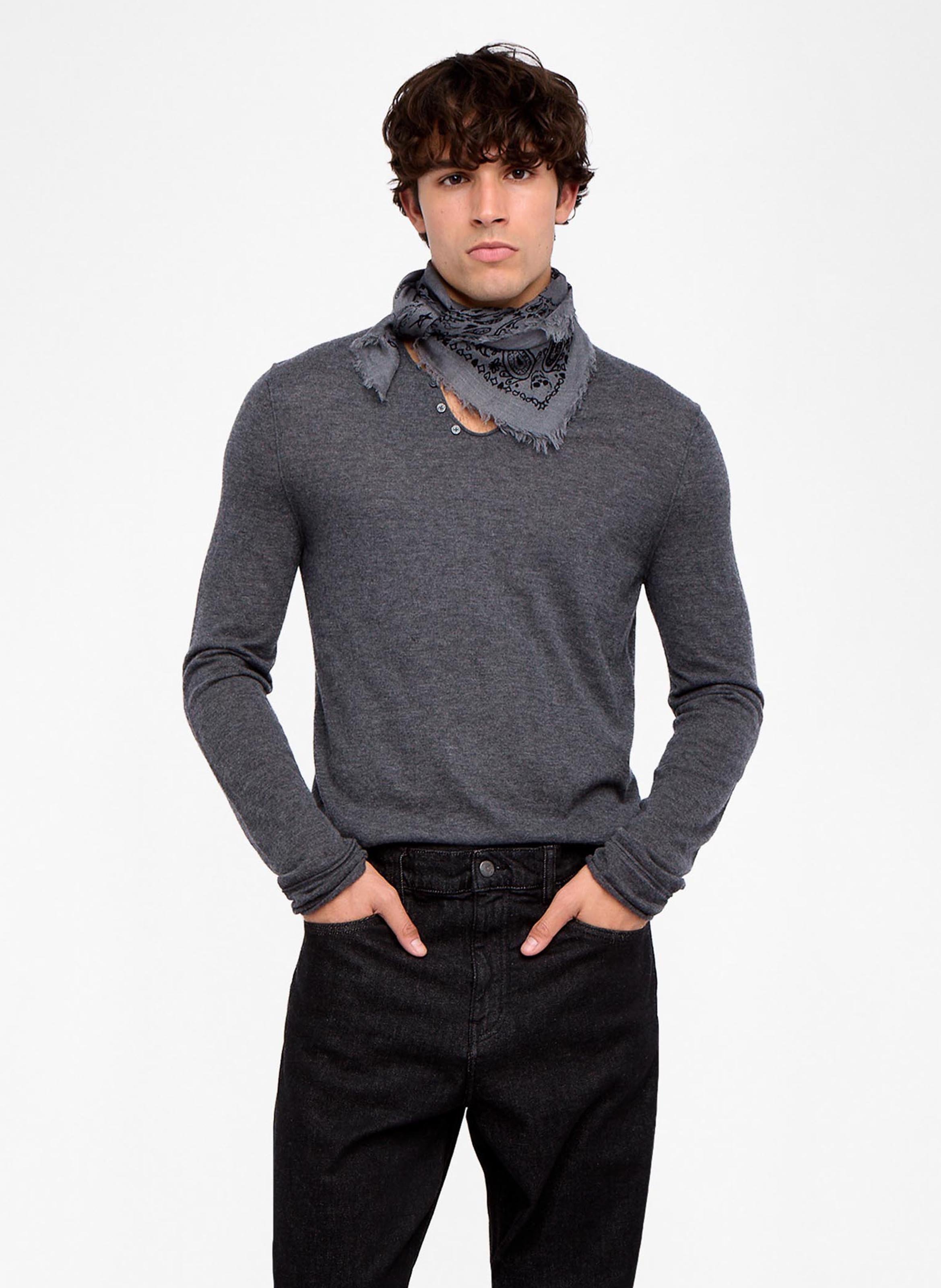 V-neck cashmere T-shirt ZADIG&VOLTAIRE Grey