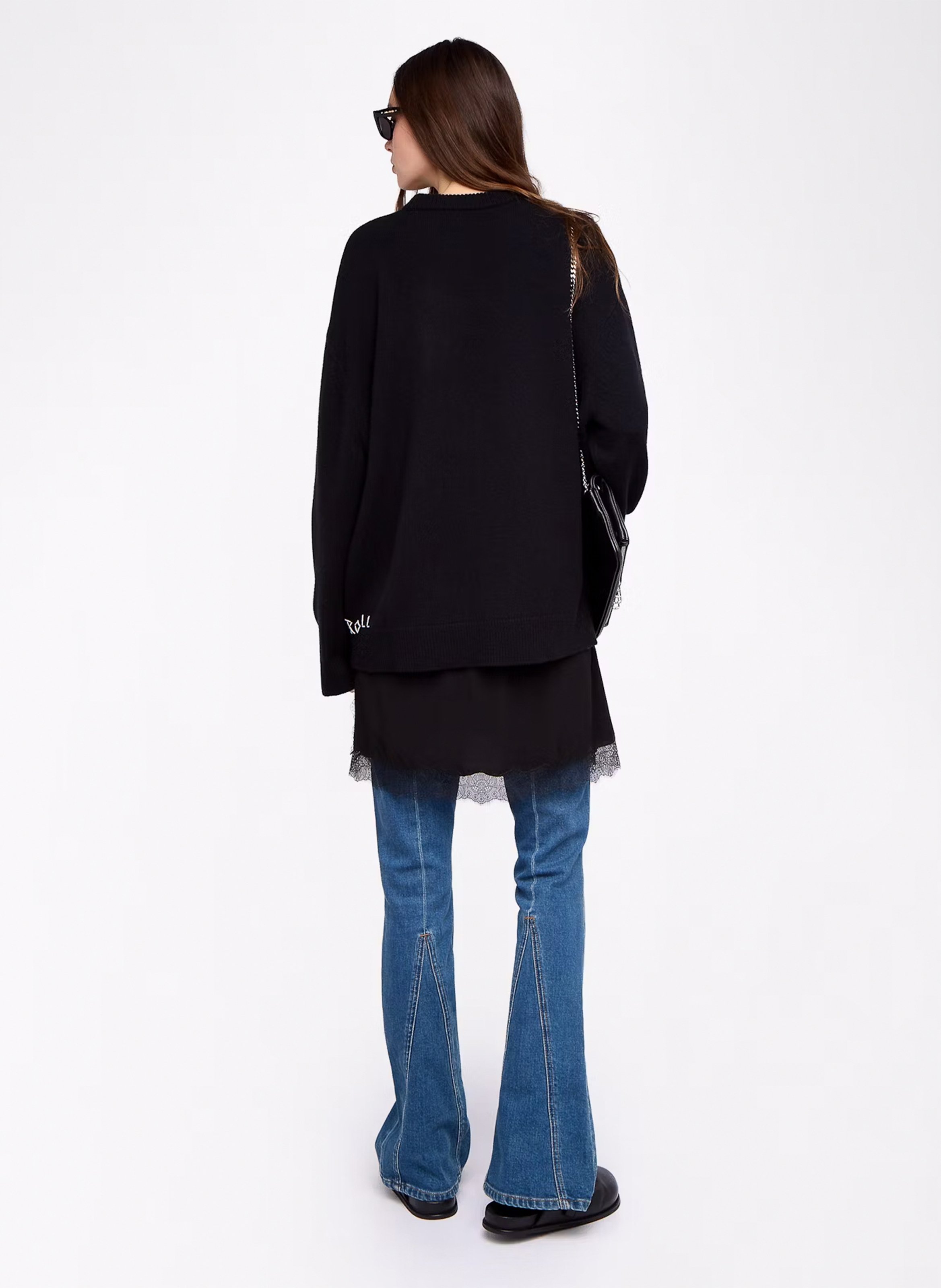 Pull col rond en laine mélangée ZADIG&VOLTAIRE Noir