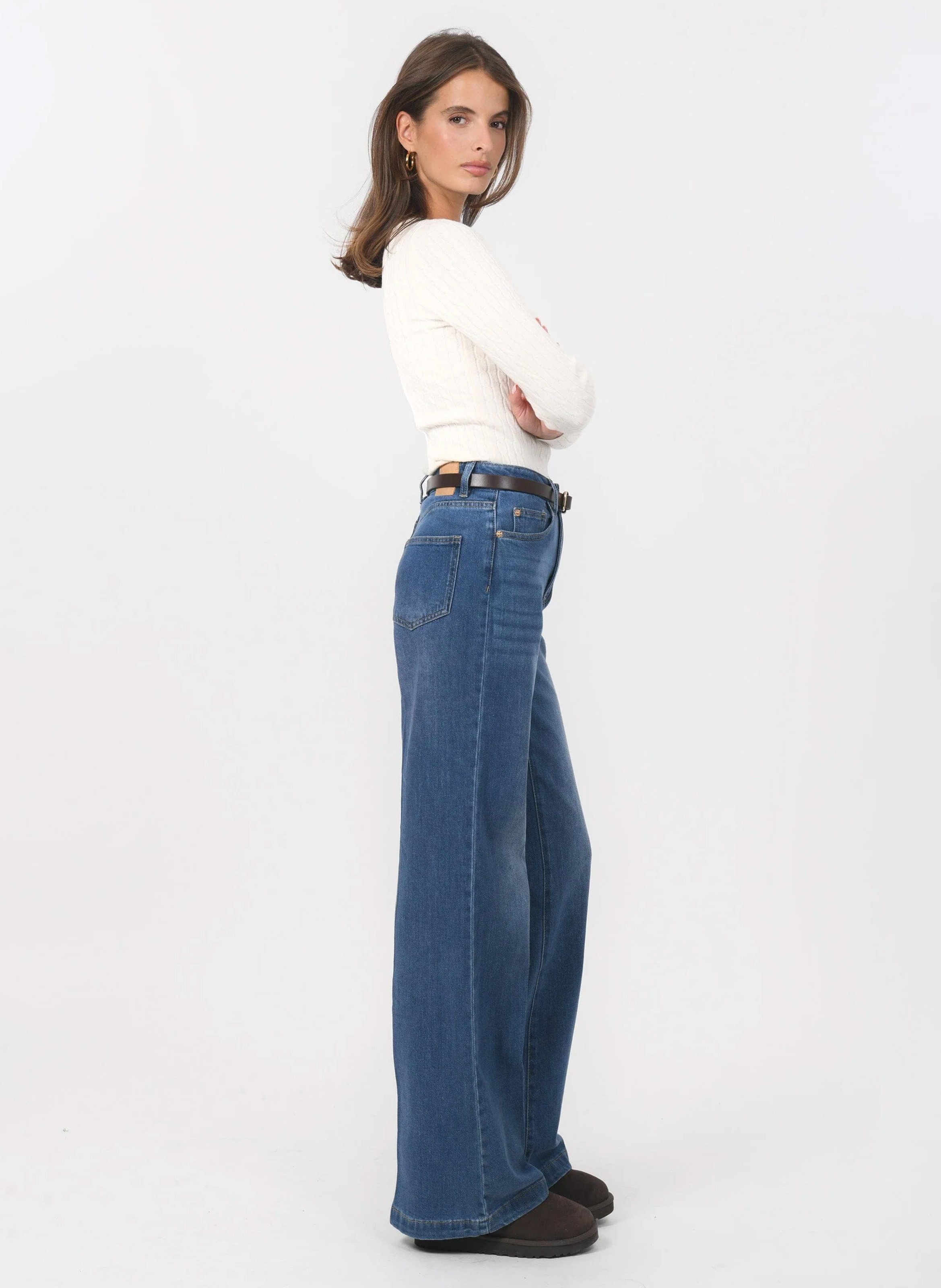 Cotton-blend straight jeans KOOKAI Blue